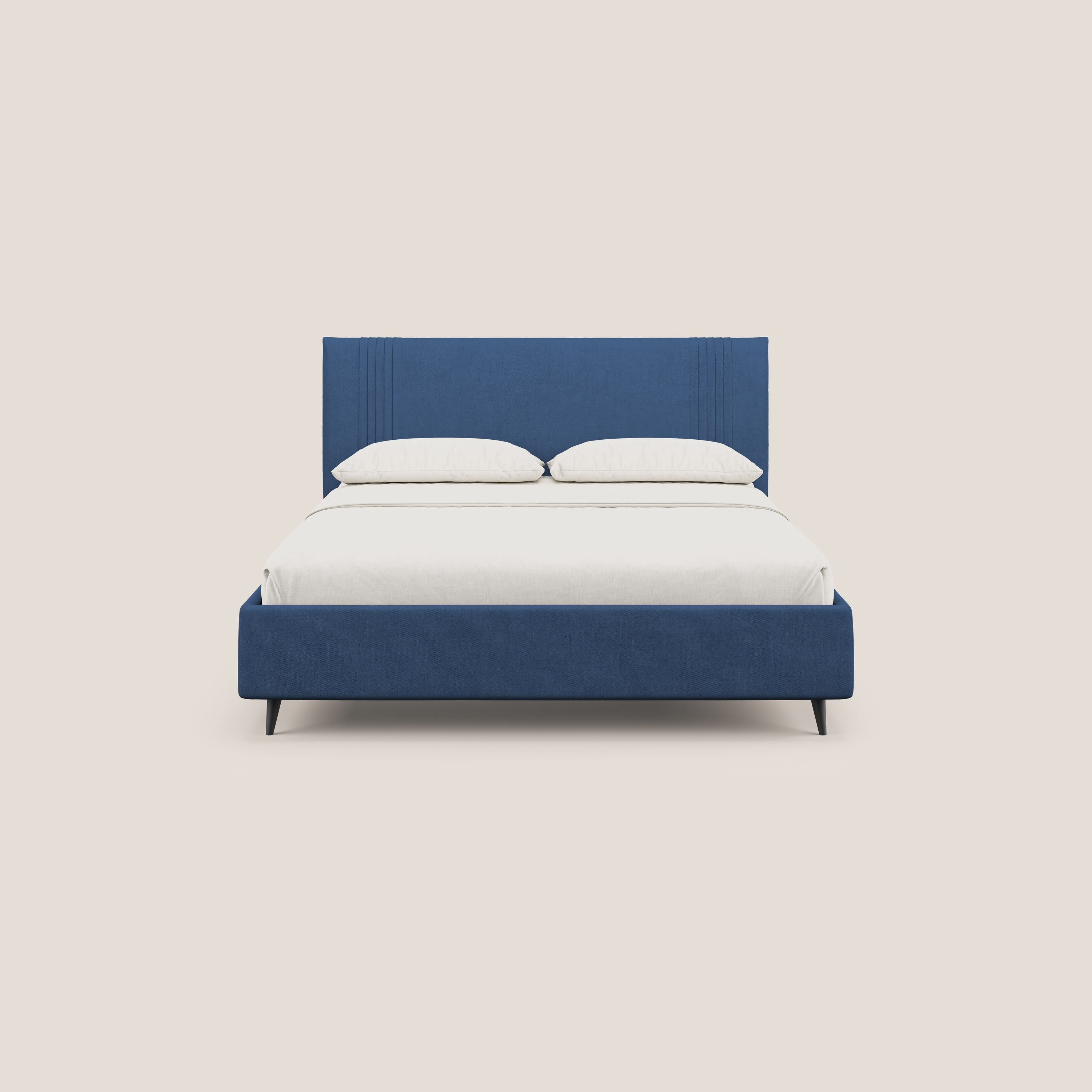 Yvonne letto contenitore in morbido tessuto impermeabile T02 blu - divani.store