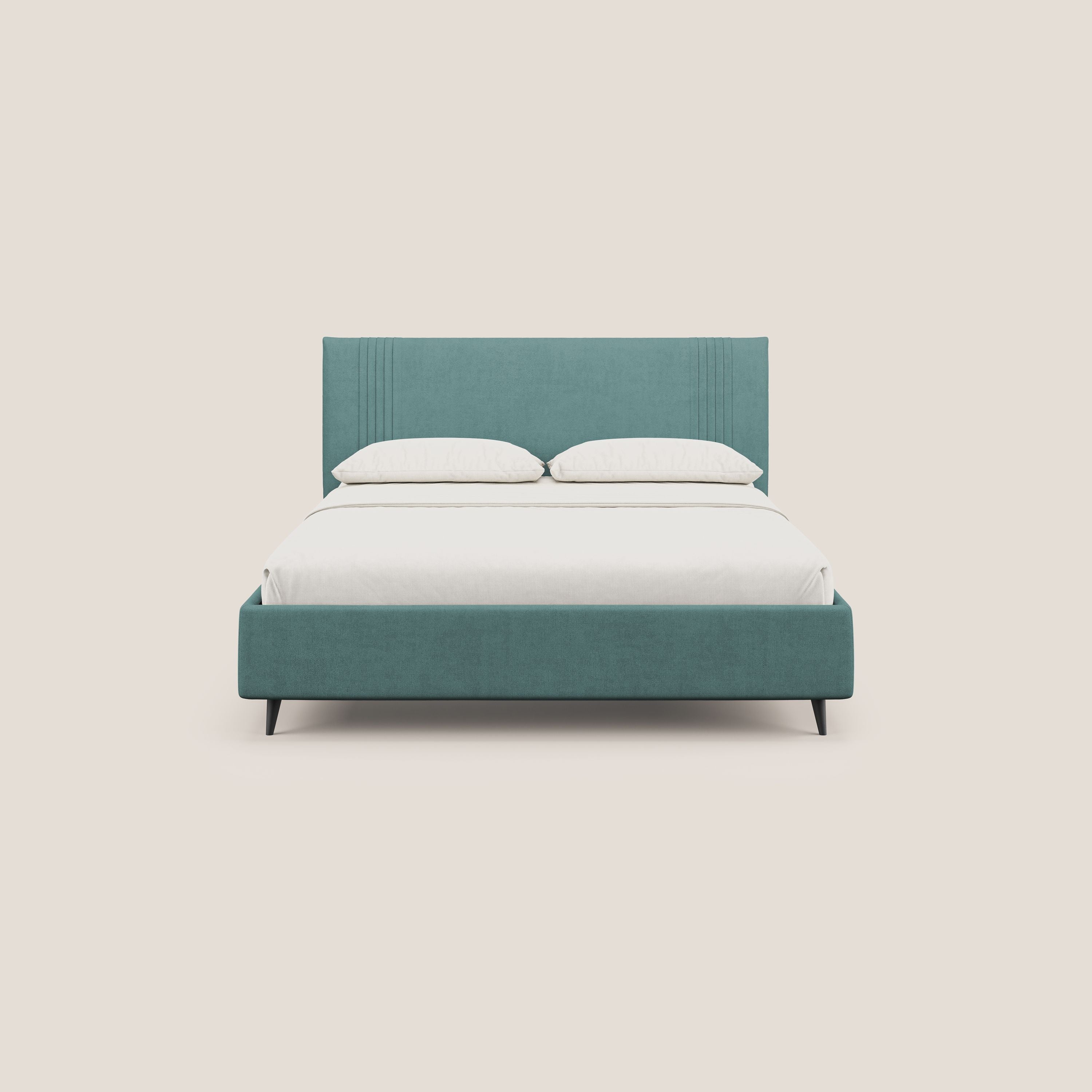 Yvonne letto contenitore in morbido tessuto impermeabile T02 petrolio - divani.store