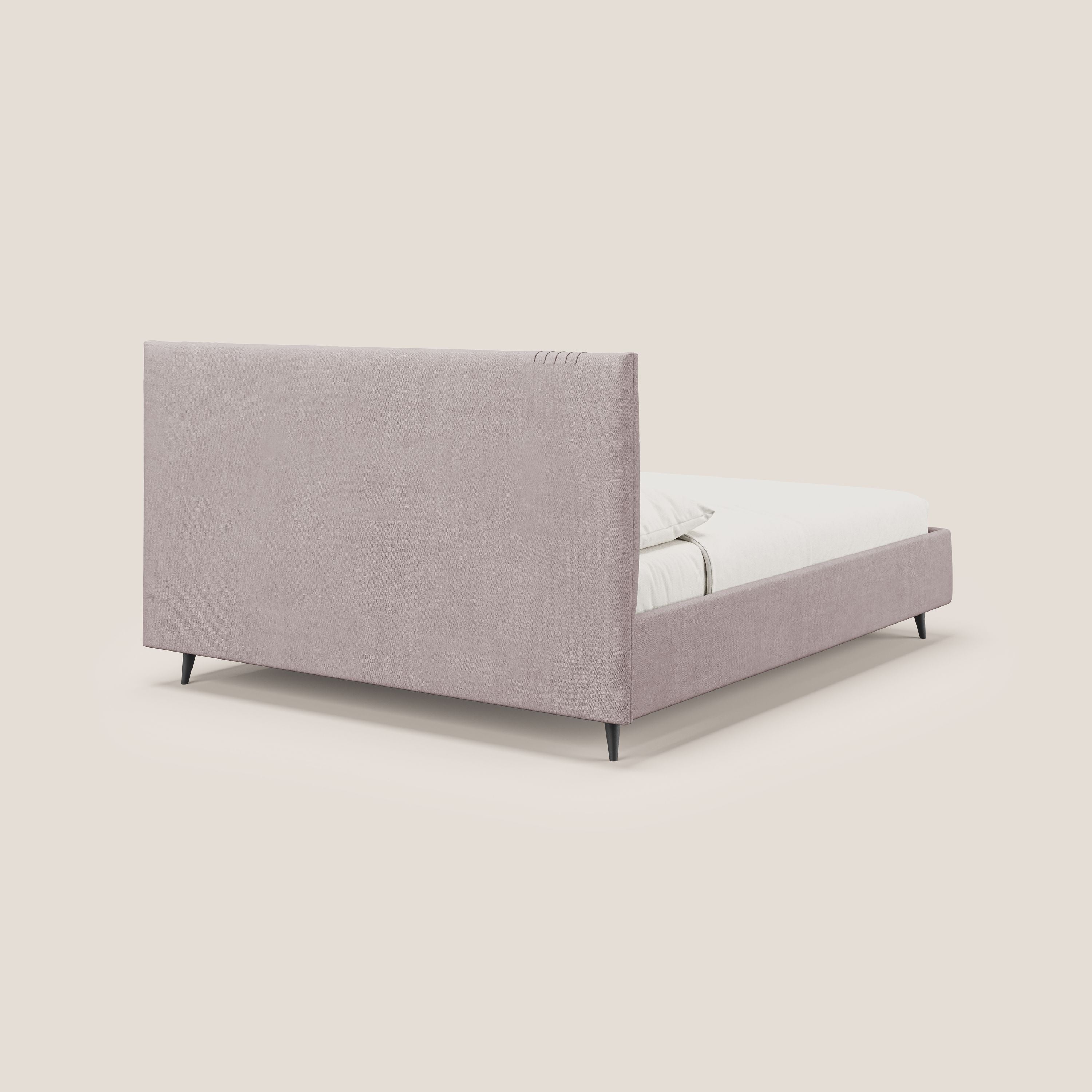 Yvonne letto contenitore in morbido tessuto impermeabile T02 rosa - divani.store