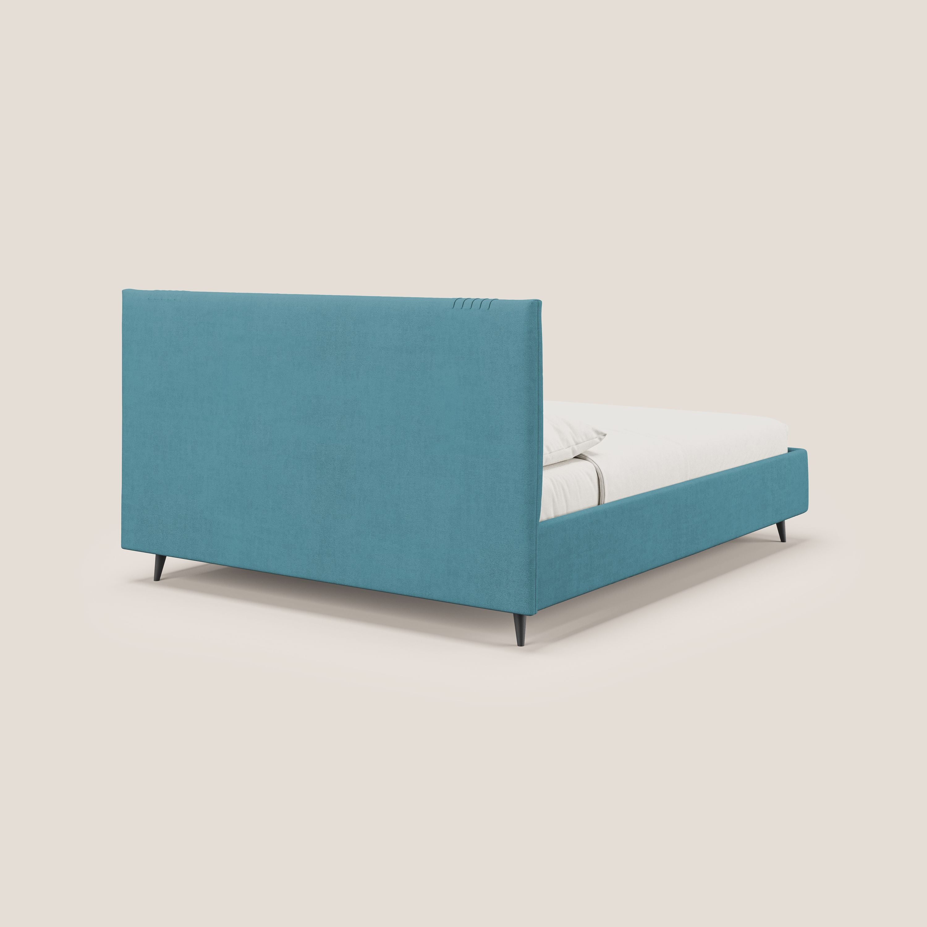 Yvonne letto contenitore in morbido tessuto impermeabile T02 azzurro - divani.store