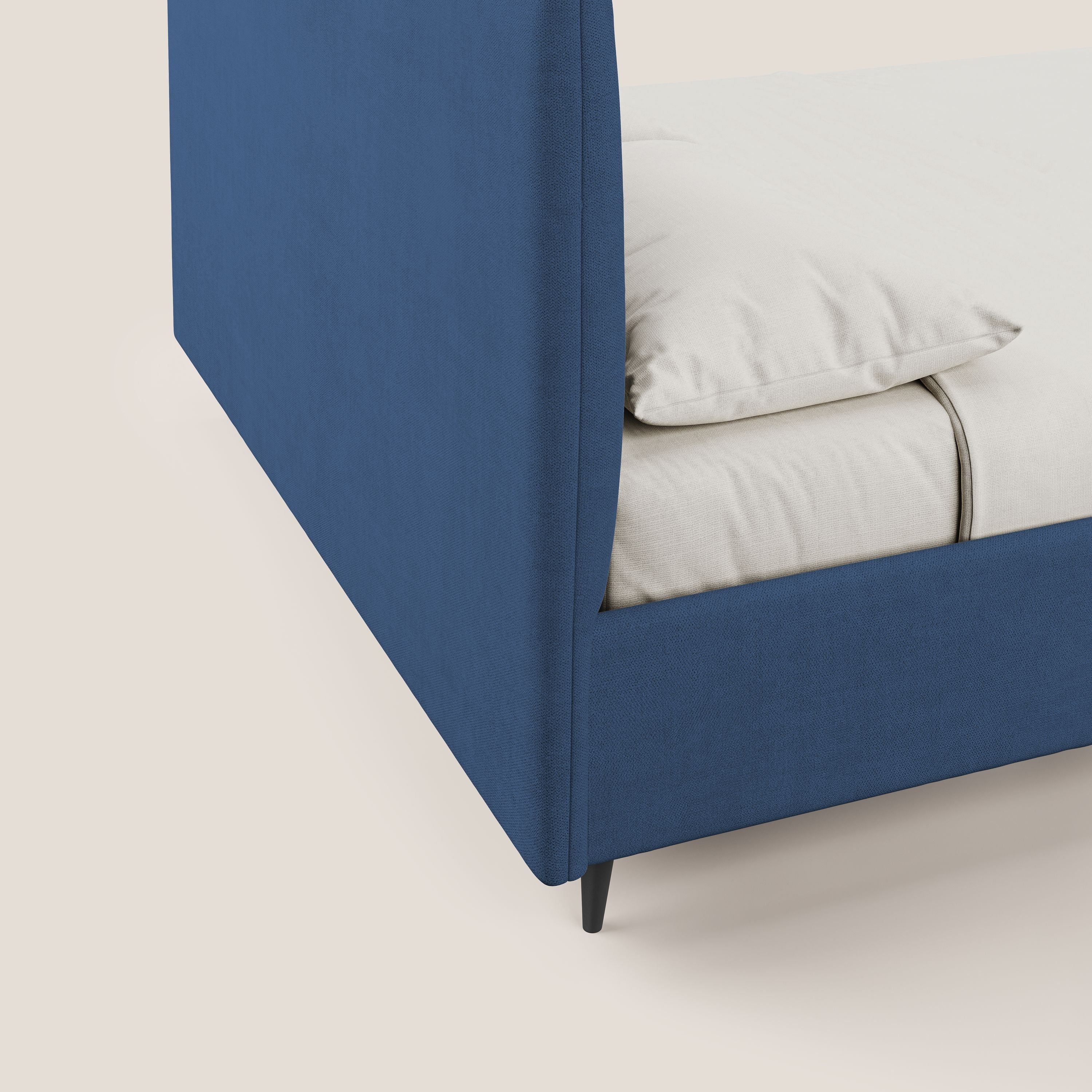 Yvonne letto contenitore in morbido tessuto impermeabile T02 blu - divani.store