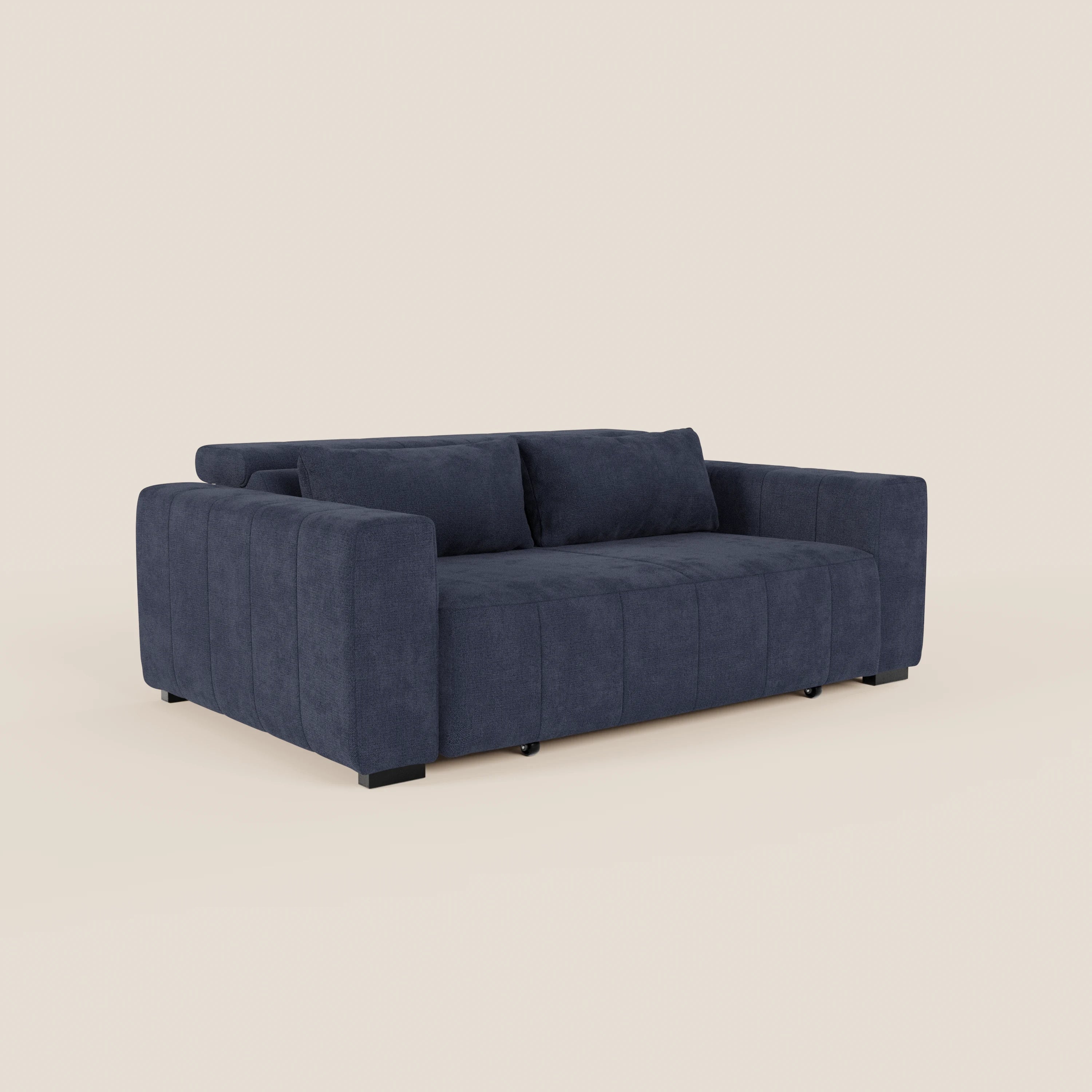 Doric divano 3 posti con sedute allungabili tramite relax elettrico - poggiatesta reclinabile in tessuto smacchiabile T23 - divani.store