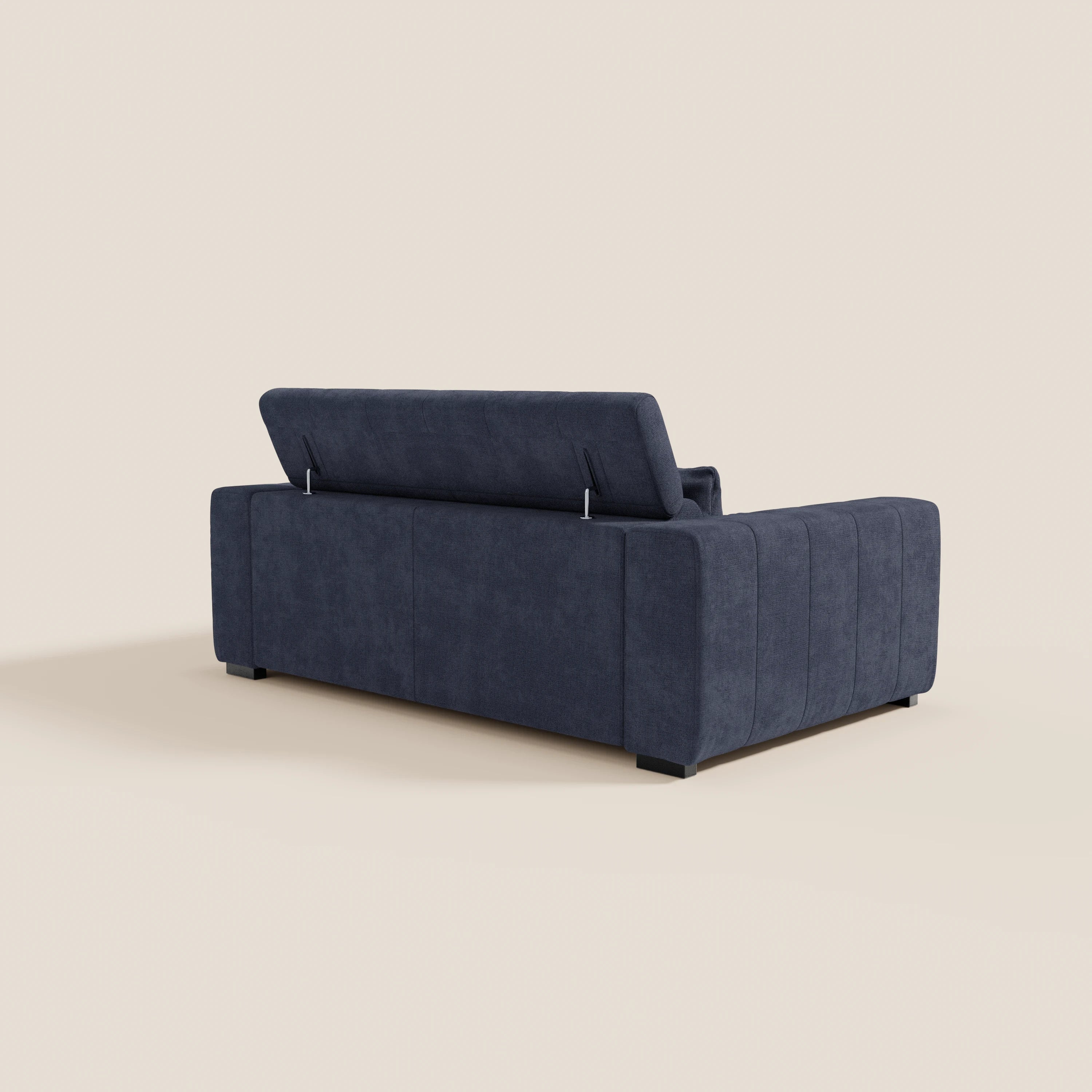 Doric divano 3 posti con sedute allungabili tramite relax elettrico - poggiatesta reclinabile in tessuto smacchiabile T23 - divani.store