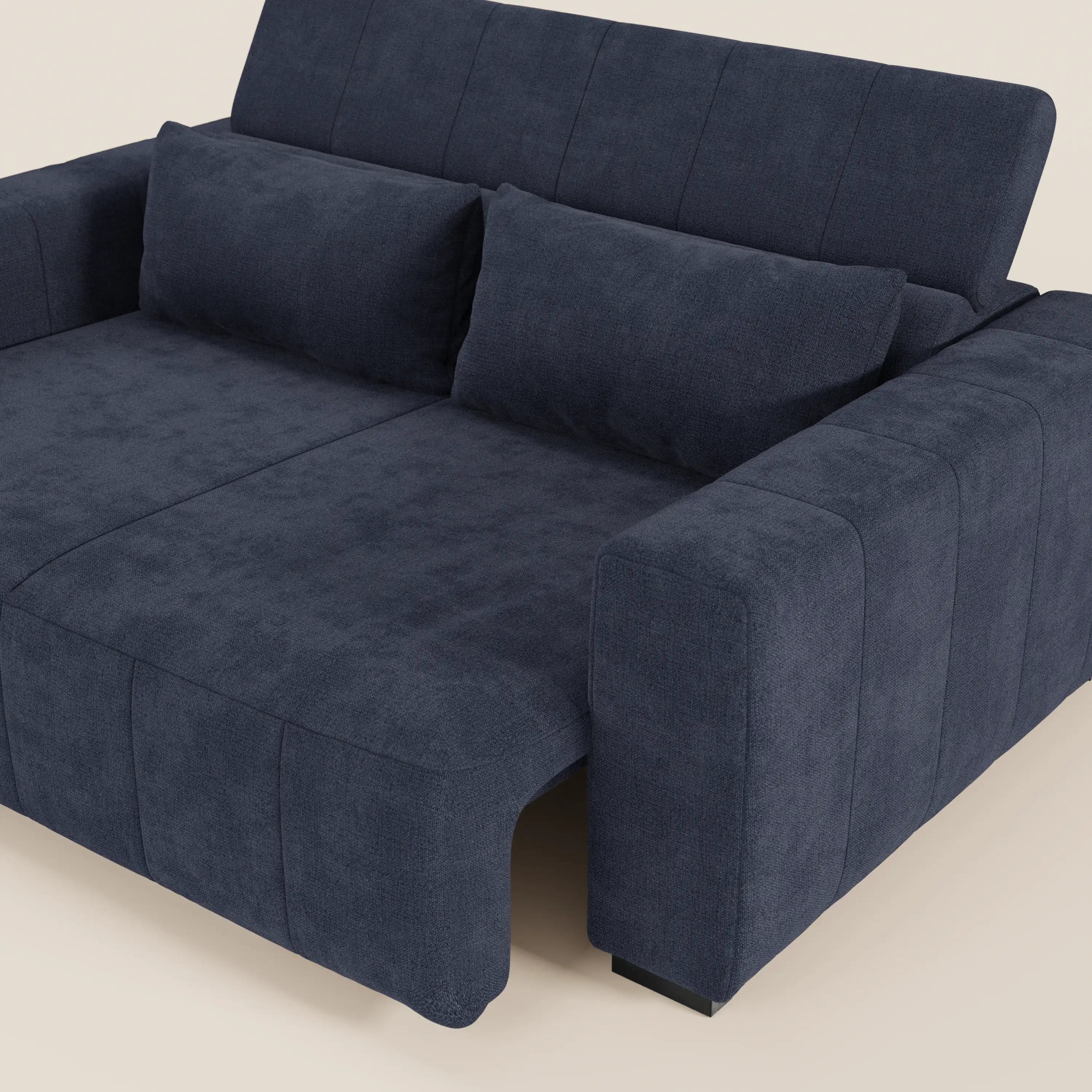 Doric divano 3 posti con sedute allungabili tramite relax elettrico - poggiatesta reclinabile in tessuto smacchiabile T23 - divani.store