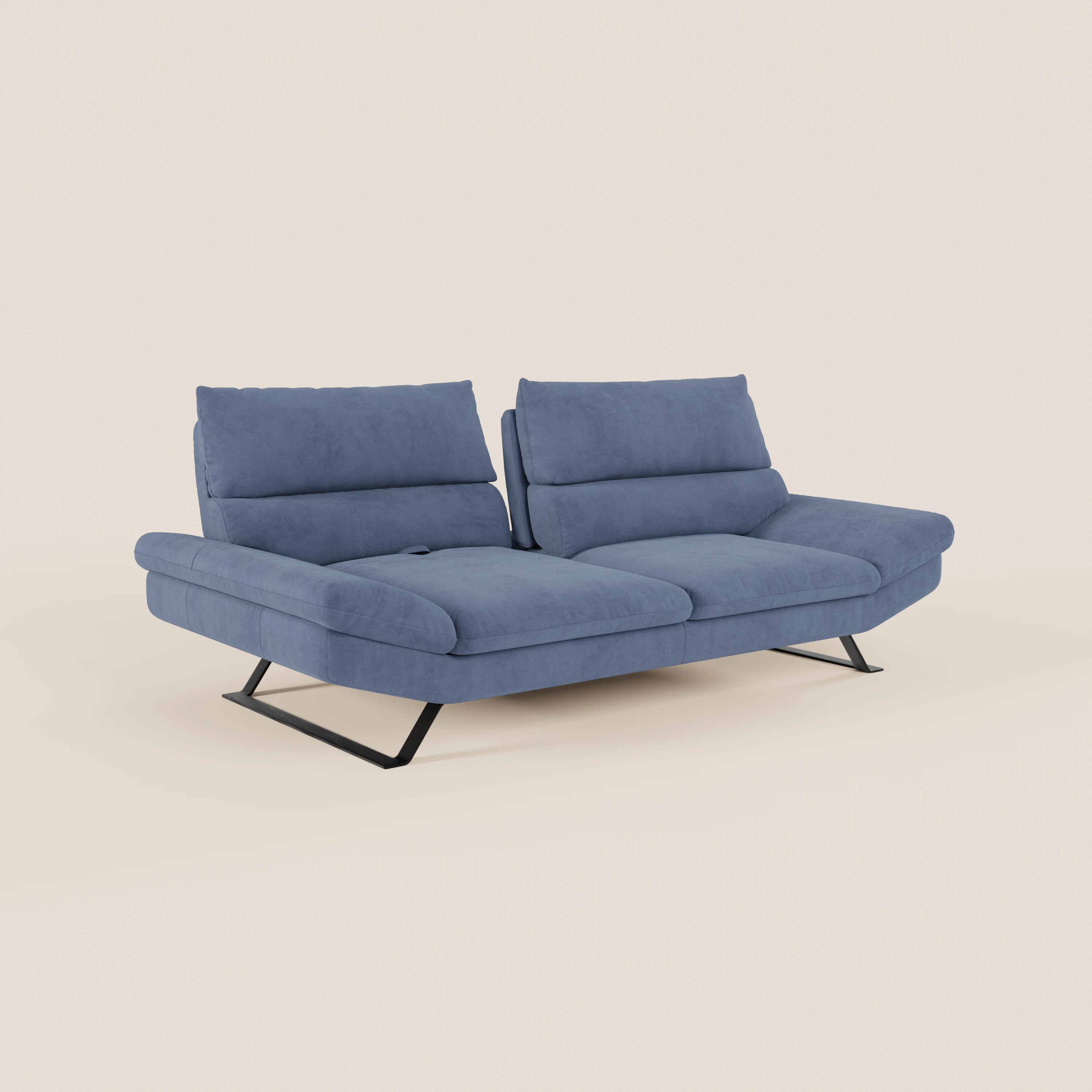 Eclipse Divano dal design moderno 2 e 3 posti con schienali traslanti - piedini alti in elegante microfibra smacchiabile T11 - divani.store