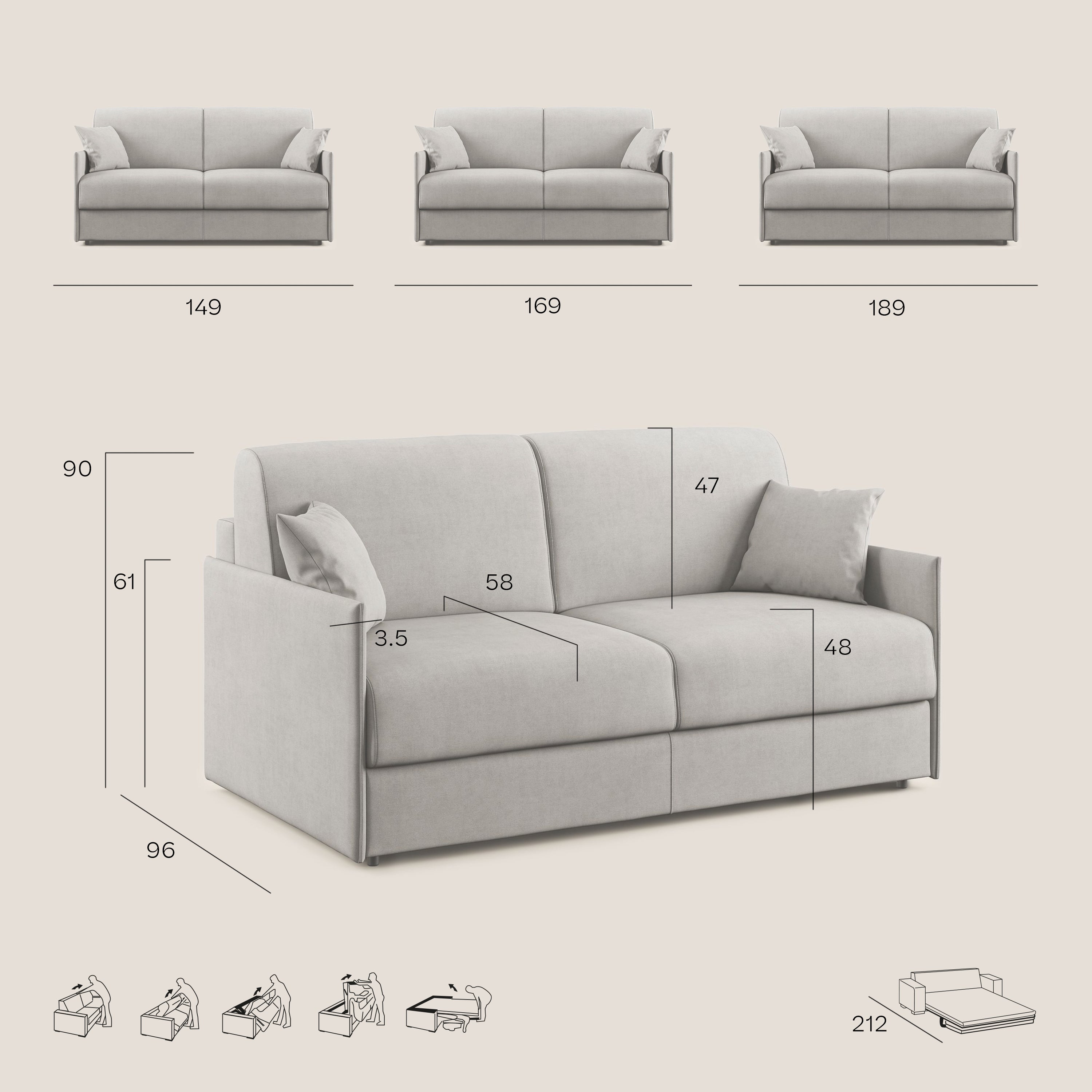 Evans Divano letto in tessuto Ecosostenibile antracite - divani.store