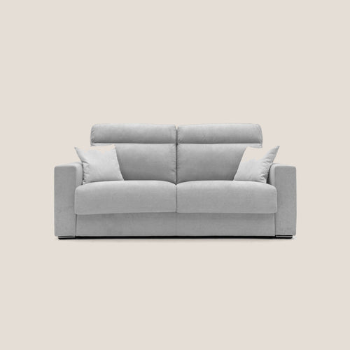 Nikita Divano letto matrimoniale con schienale morbido alto e rivestimento T02 grigio chiaro - divani.store