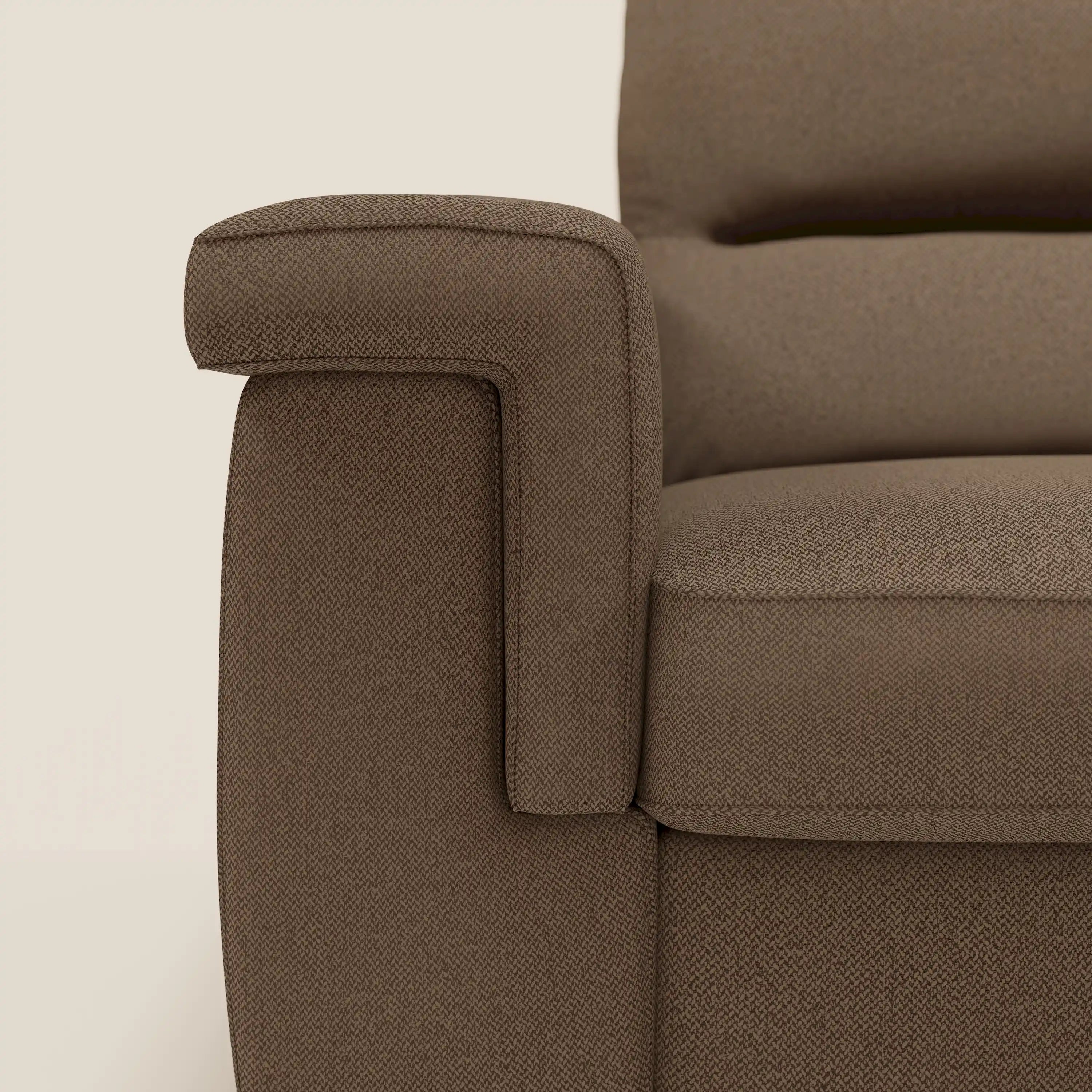 Magnolia divano letto angolare con Penisola Contenitore - Materasso H18 cm in tessuto smacchiabile T05 marrone