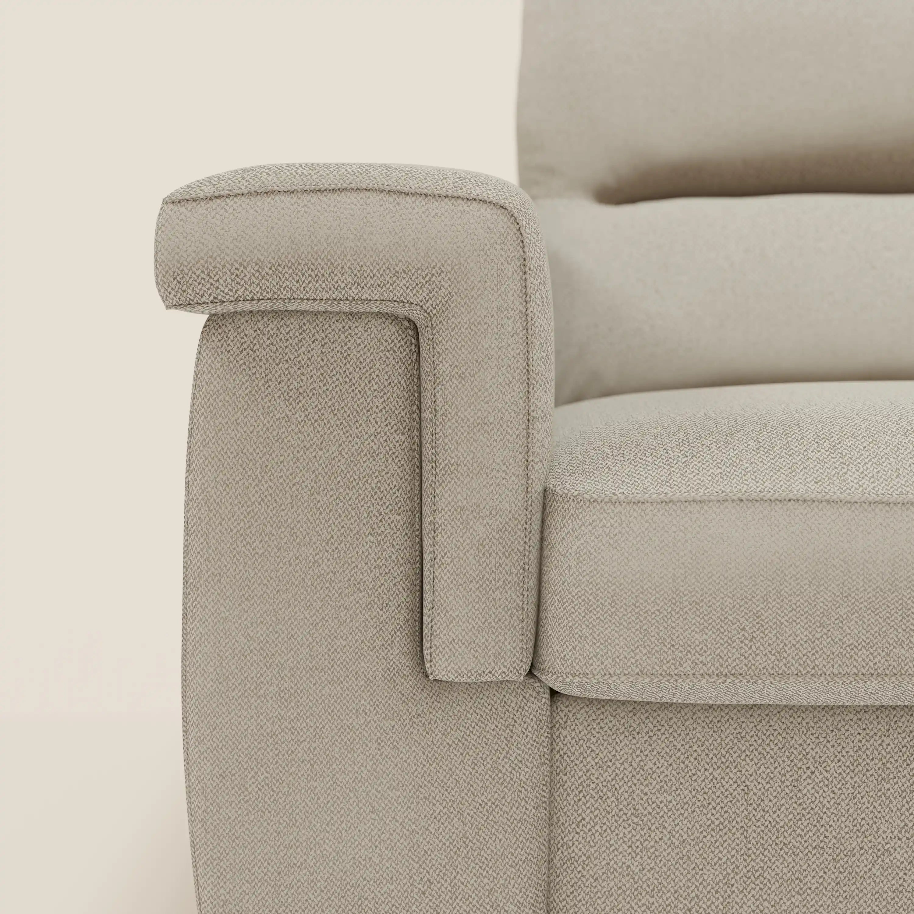 Magnolia divano letto angolare con Penisola Contenitore - Materasso H18 cm in tessuto smacchiabile T05 panna