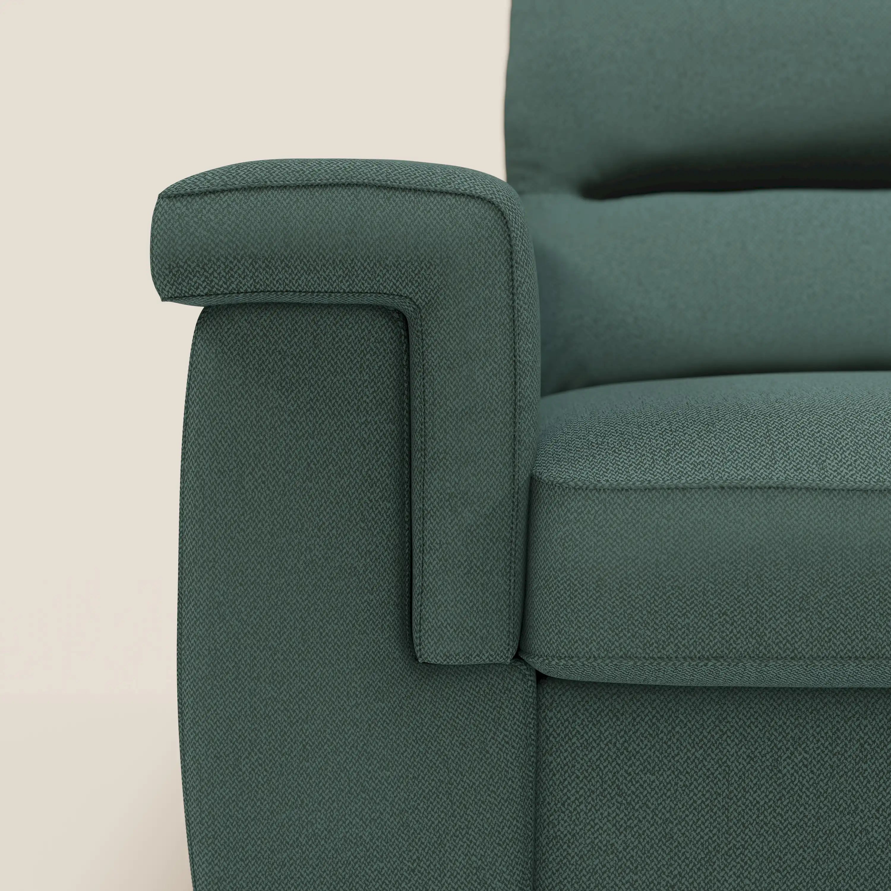 Magnolia divano letto angolare con Penisola Contenitore - Materasso H18 cm in tessuto smacchiabile T05 verde