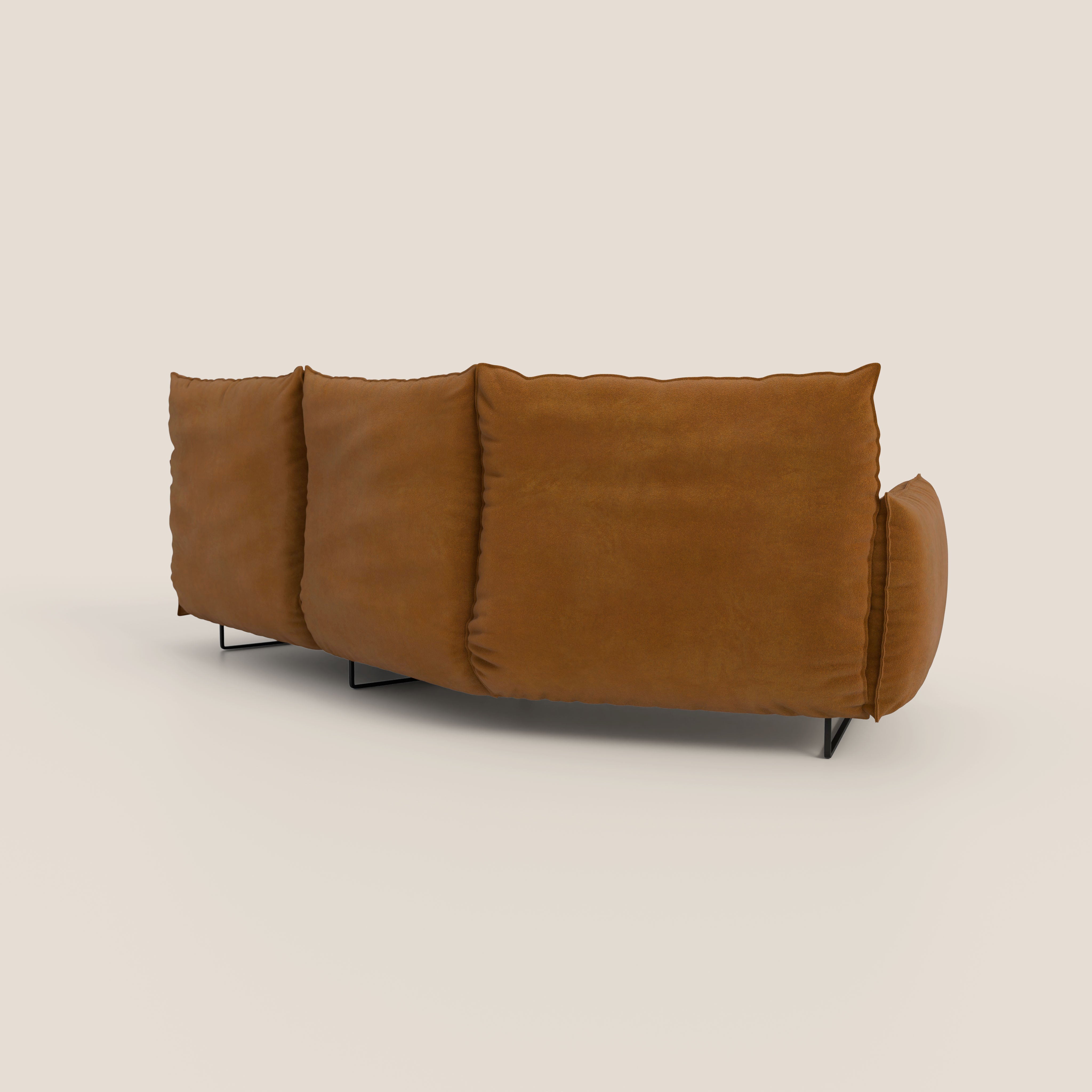 Monamour divano moderno angolare con opzione relax elettrico in microfibra smacchiabile impermeabile T11 cuoio - divani.store