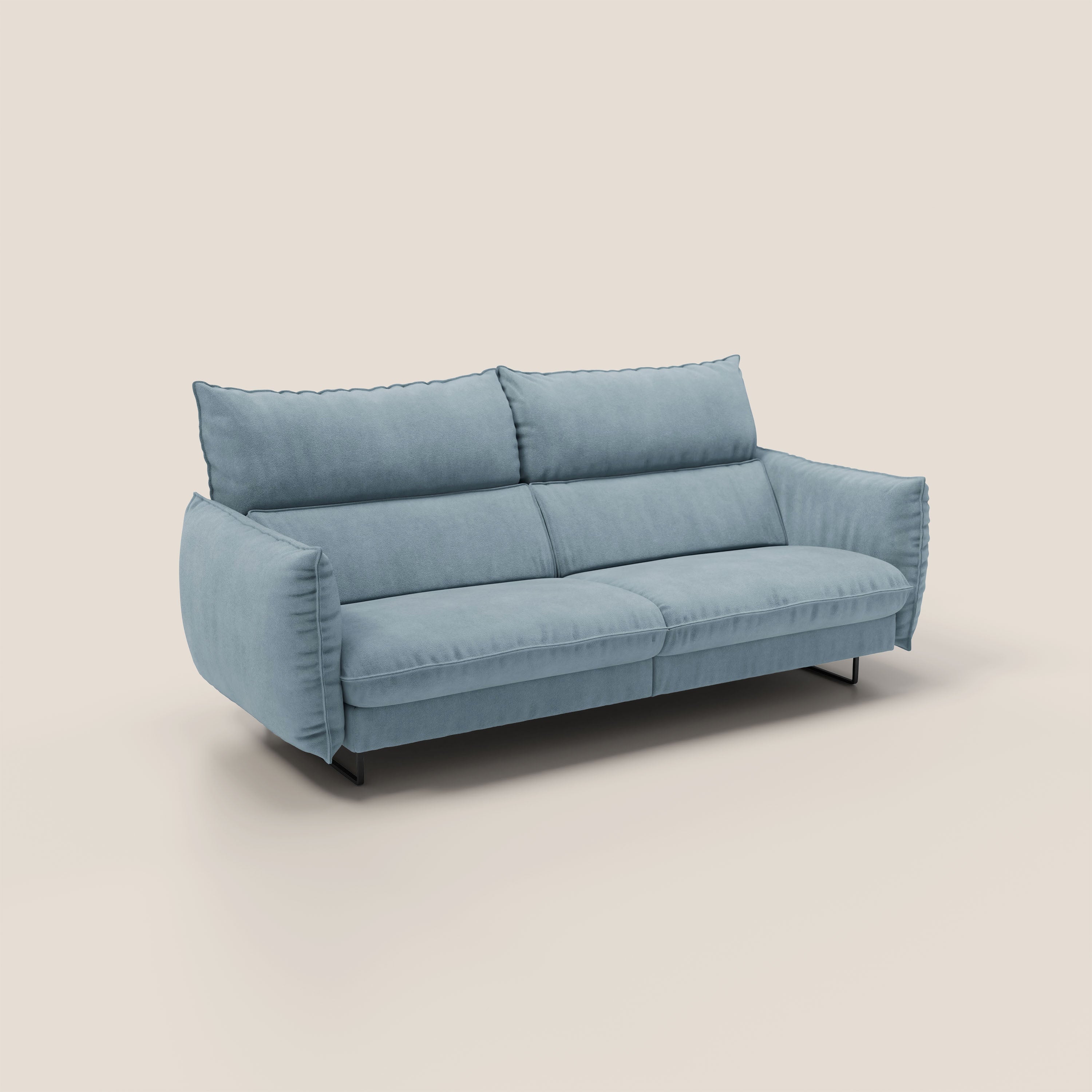 Monamour Divano dal design moderno con opzione relax elettrico in microfibra smacchiabile impermeabile T11 carta da zucchero - divani.store