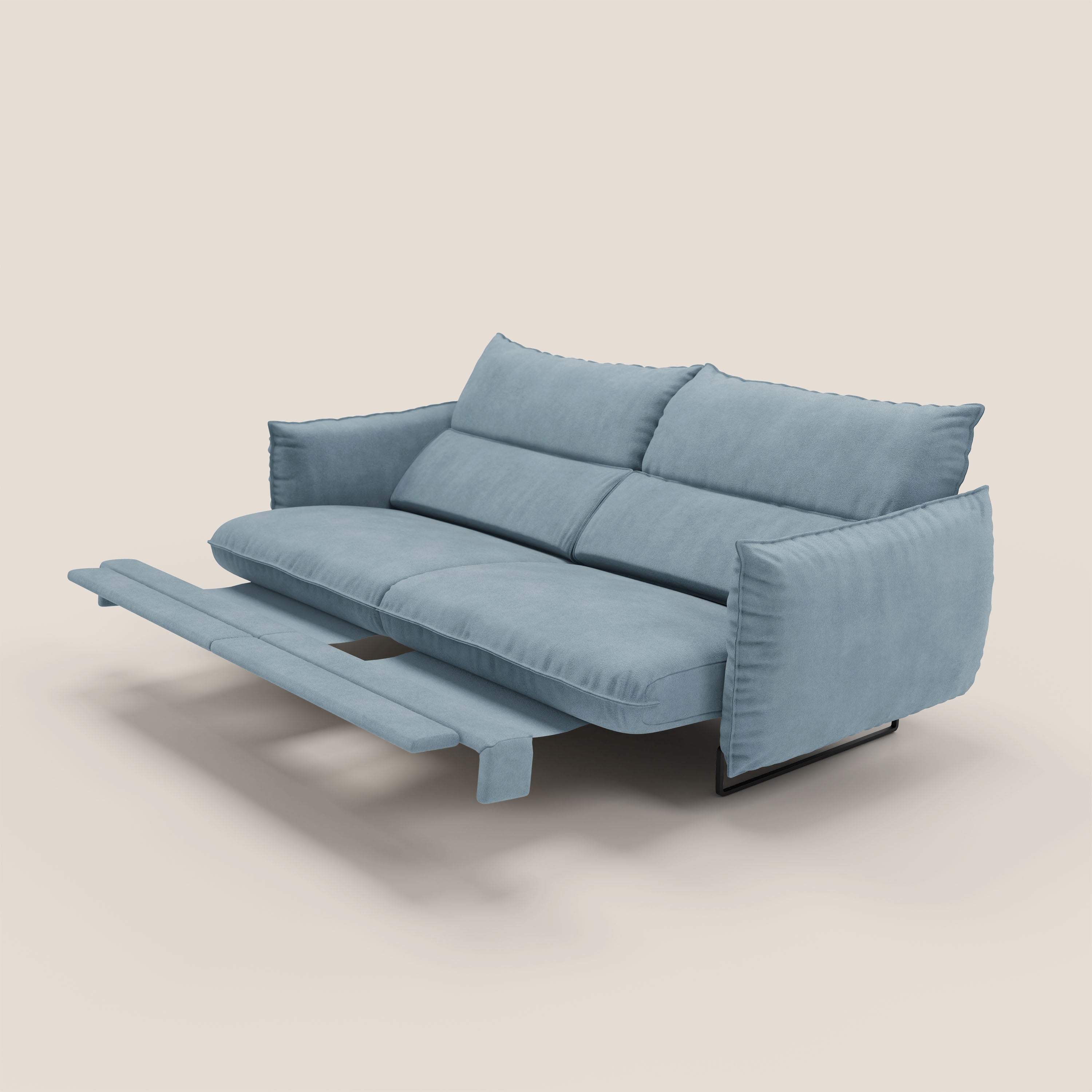 Monamour Divano dal design moderno con opzione relax elettrico in microfibra smacchiabile impermeabile T11 carta da zucchero - divani.store
