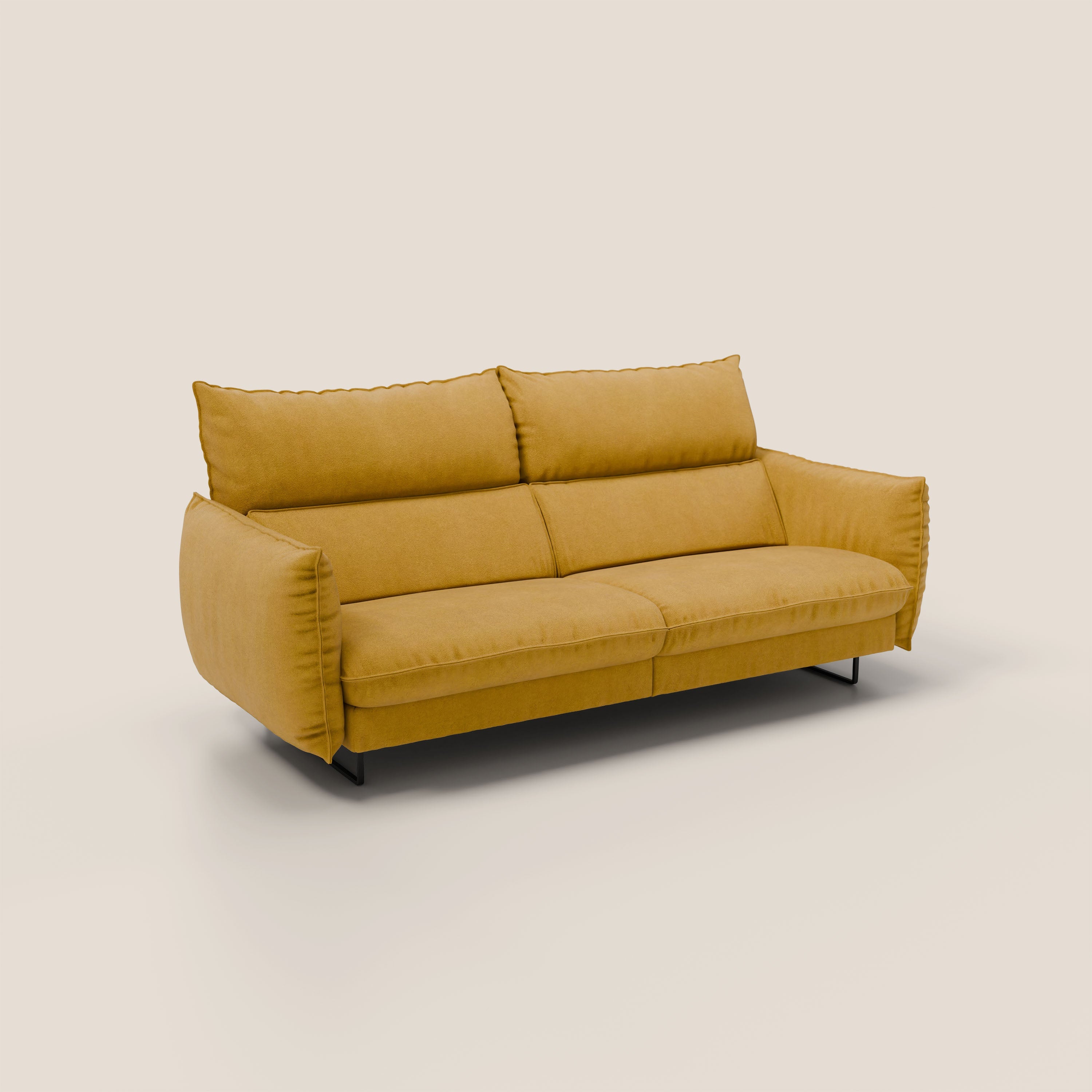 Monamour Divano dal design moderno con opzione relax elettrico in microfibra smacchiabile impermeabile T11 giallo - divani.store