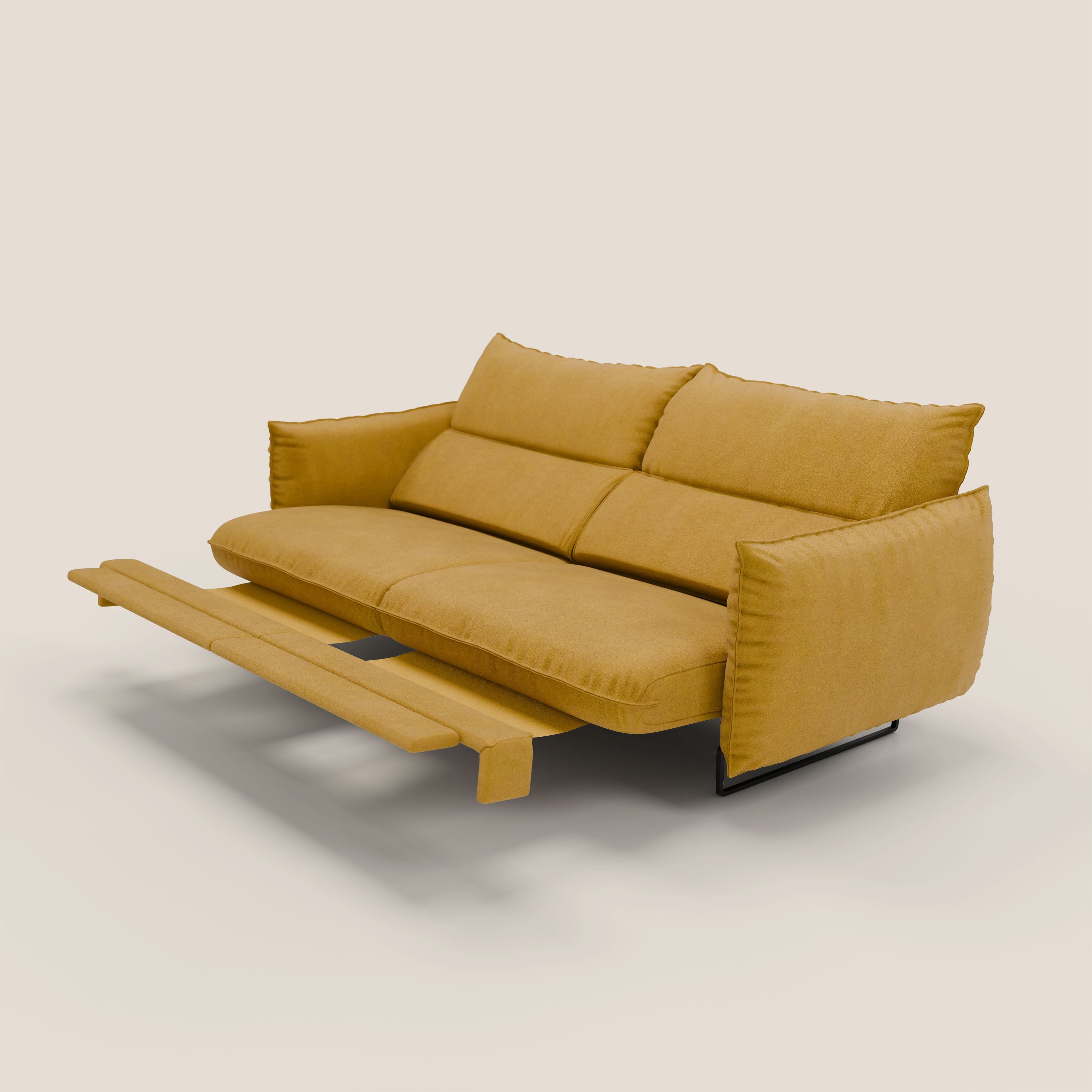 Monamour Divano dal design moderno con opzione relax elettrico in microfibra smacchiabile impermeabile T11 giallo - divani.store