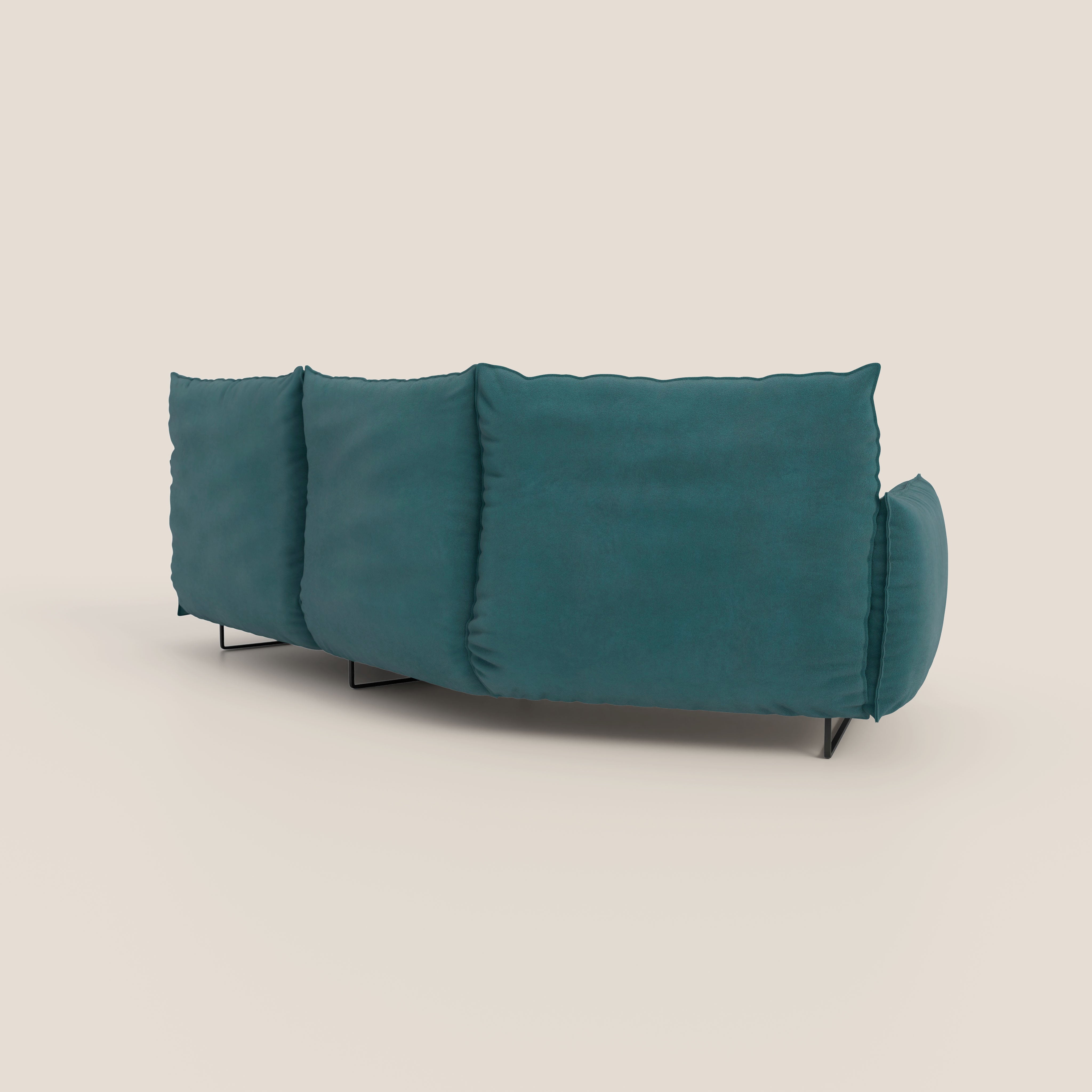 Monamour divano moderno angolare con opzione relax elettrico in microfibra smacchiabile impermeabile T11 petrolio - divani.store