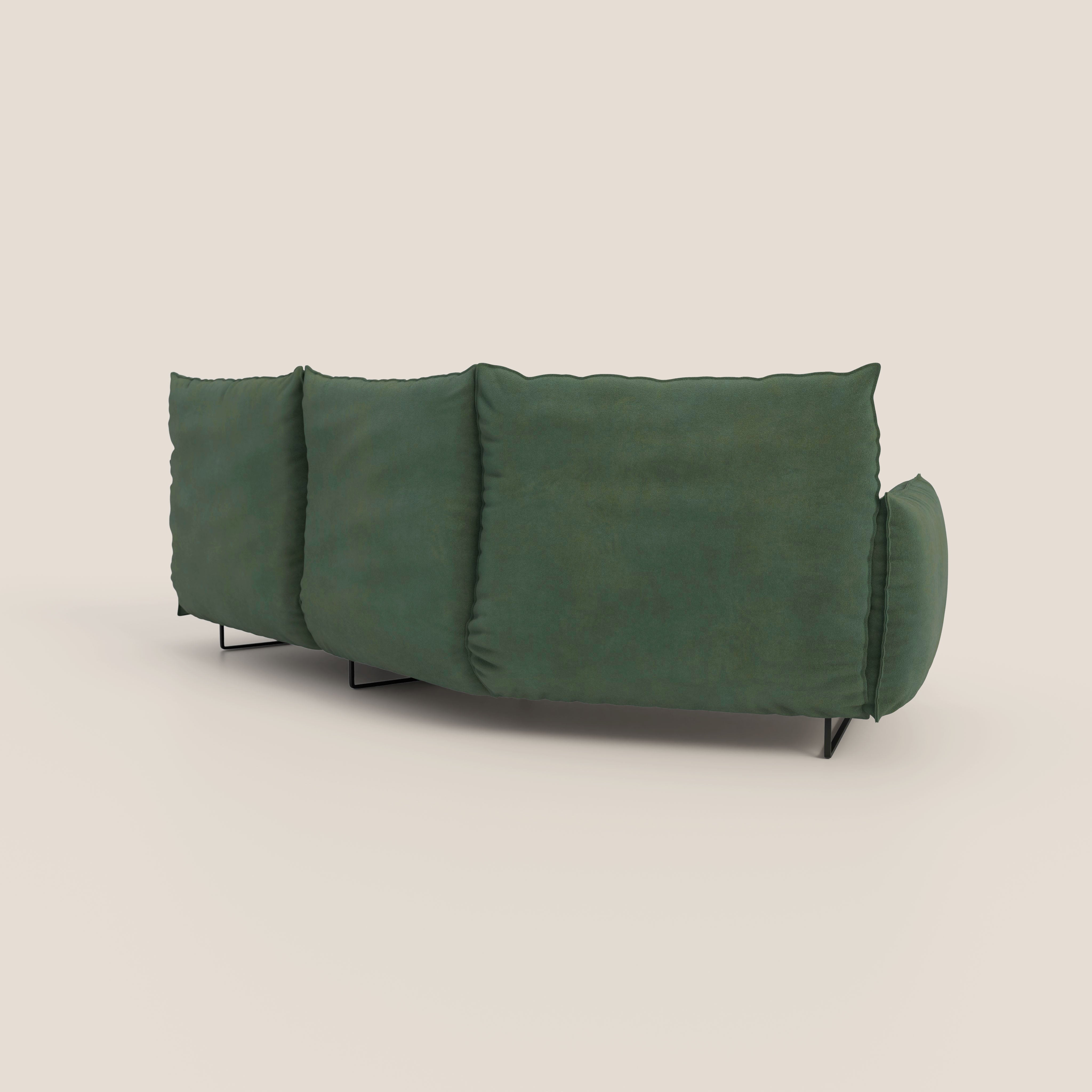 Monamour divano moderno angolare con opzione relax elettrico in microfibra smacchiabile impermeabile T11 verde - divani.store