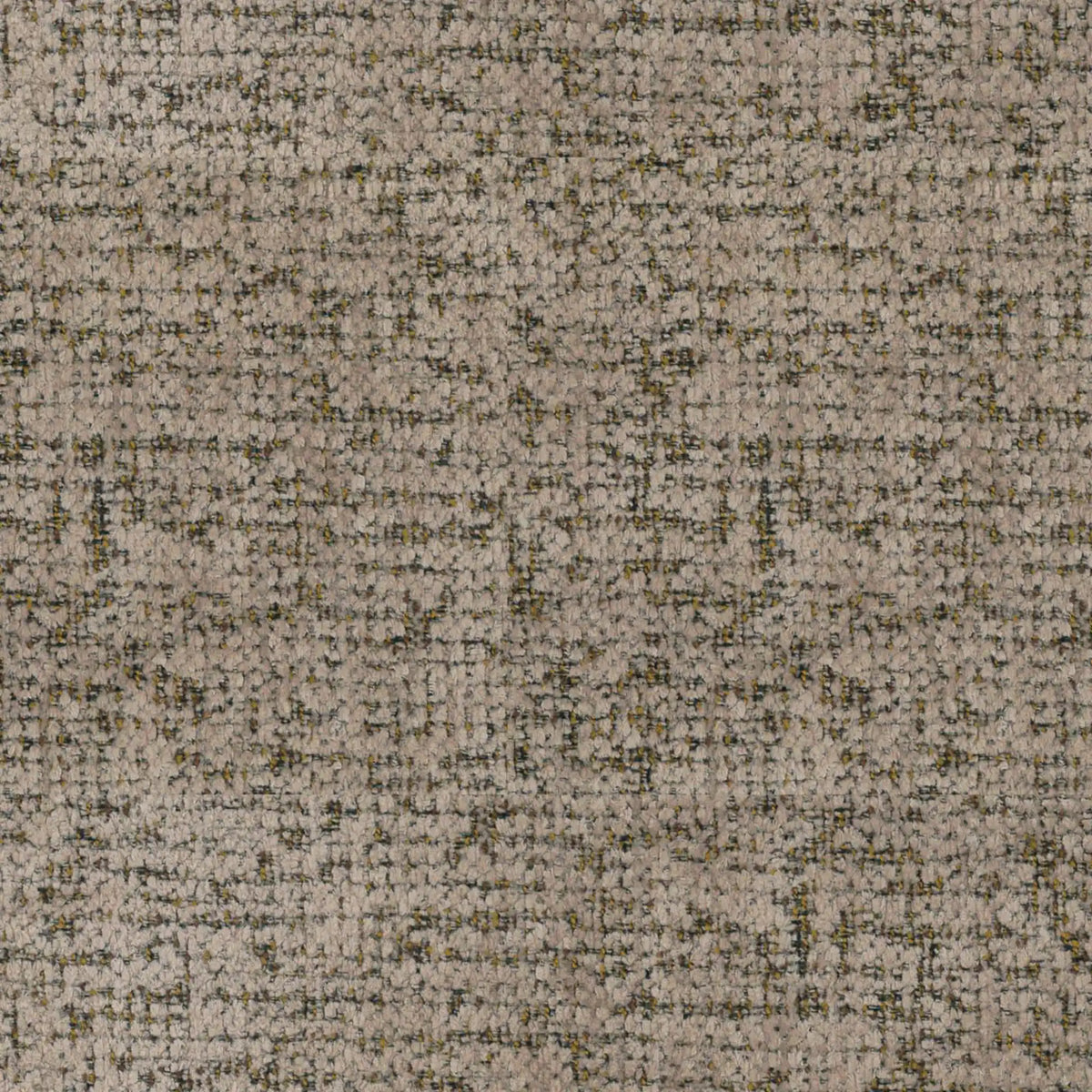 Primo piano del tessuto da rivestimento testurizzato del modello T37 MORALES, caratterizzato da un motivo intrecciato irregolare nei toni del beige, del marrone chiaro e del grigio scuro, con piccole macchioline di verde oliva.