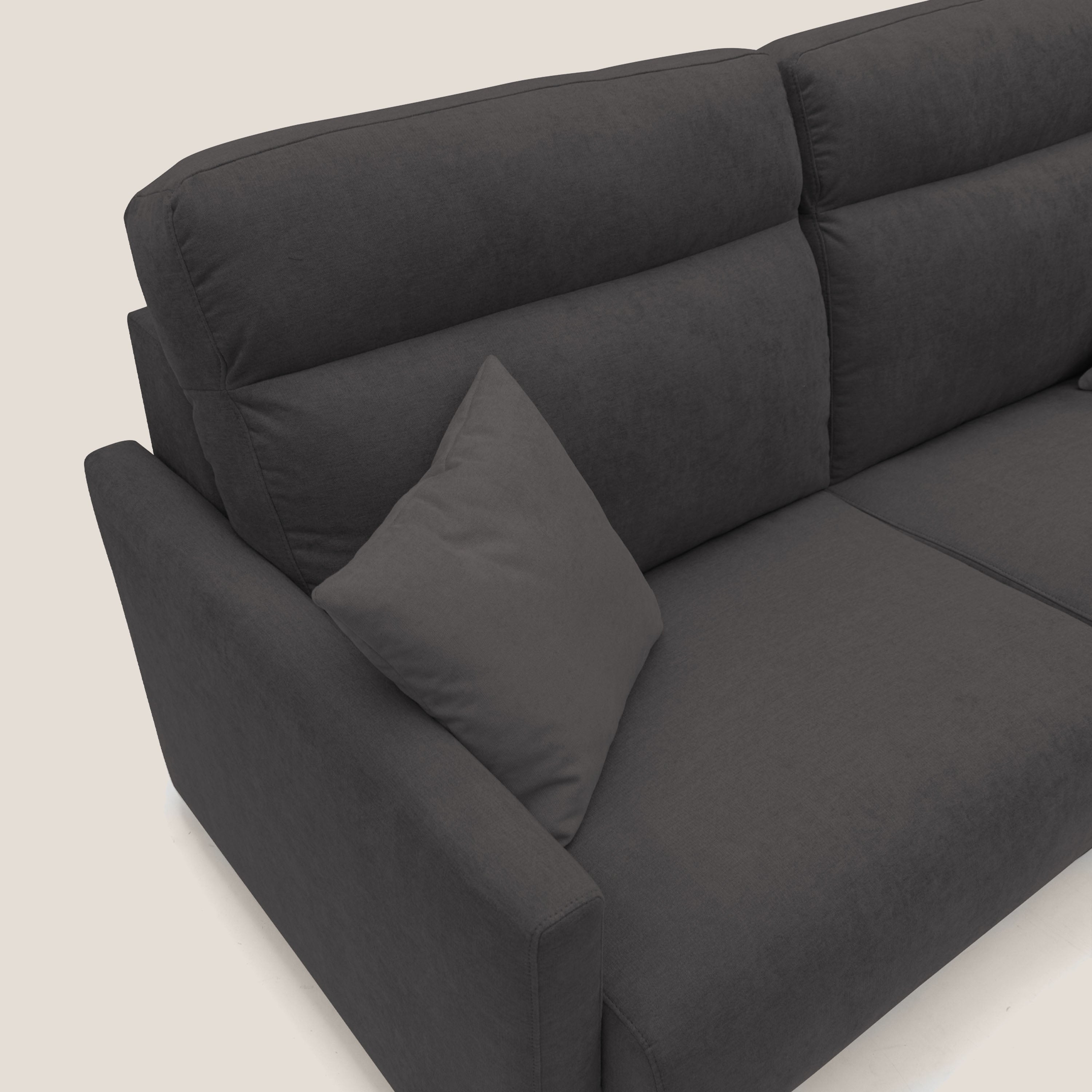 Margot Divano letto matrimoniale con schienale morbido alto in tessuto T02 nero - divani.store