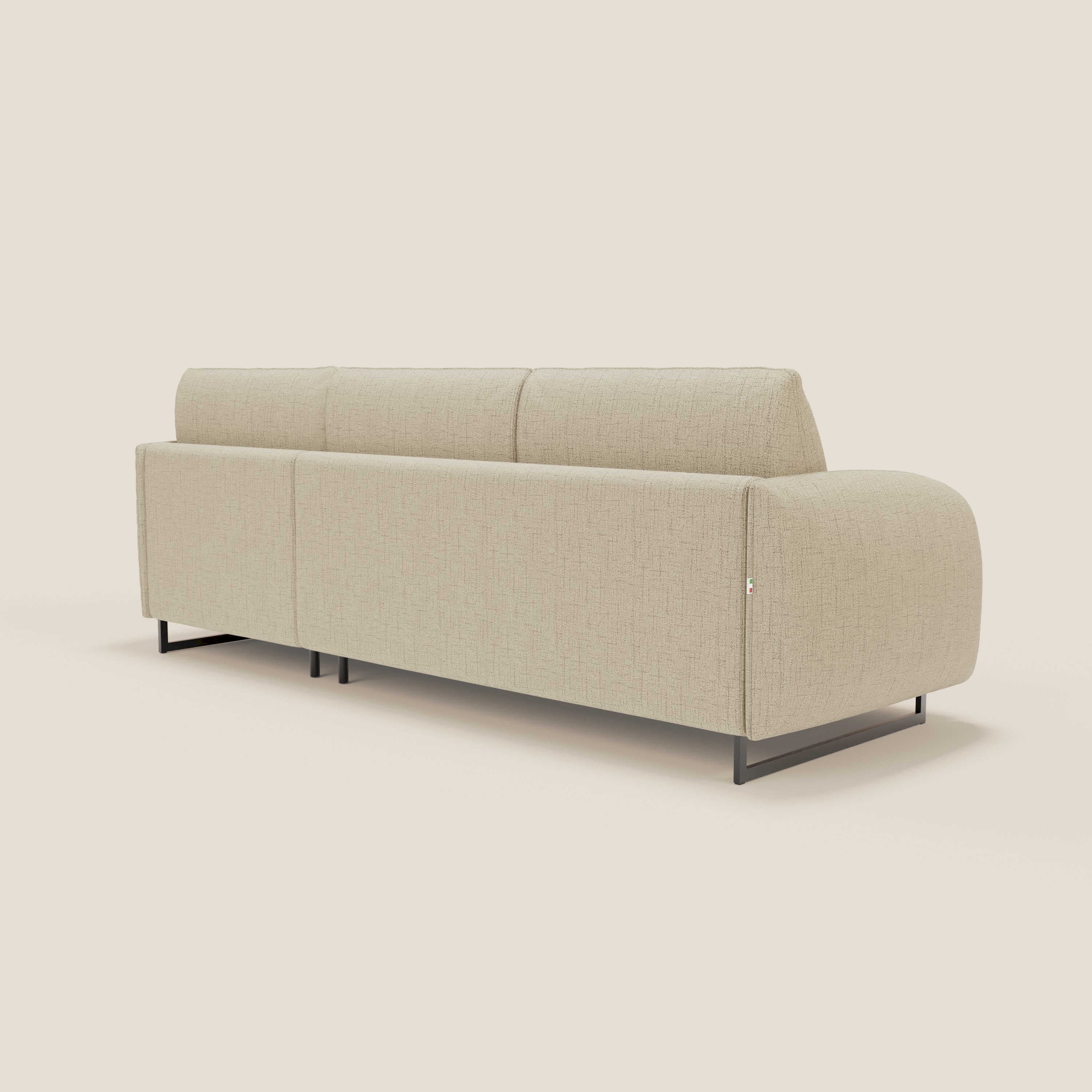 Ninfea Divano Letto Angolare con Penisola Contenitore e Materasso H18 cm - piedini in metallo e Tessuto impermeabile T03 - divani.store