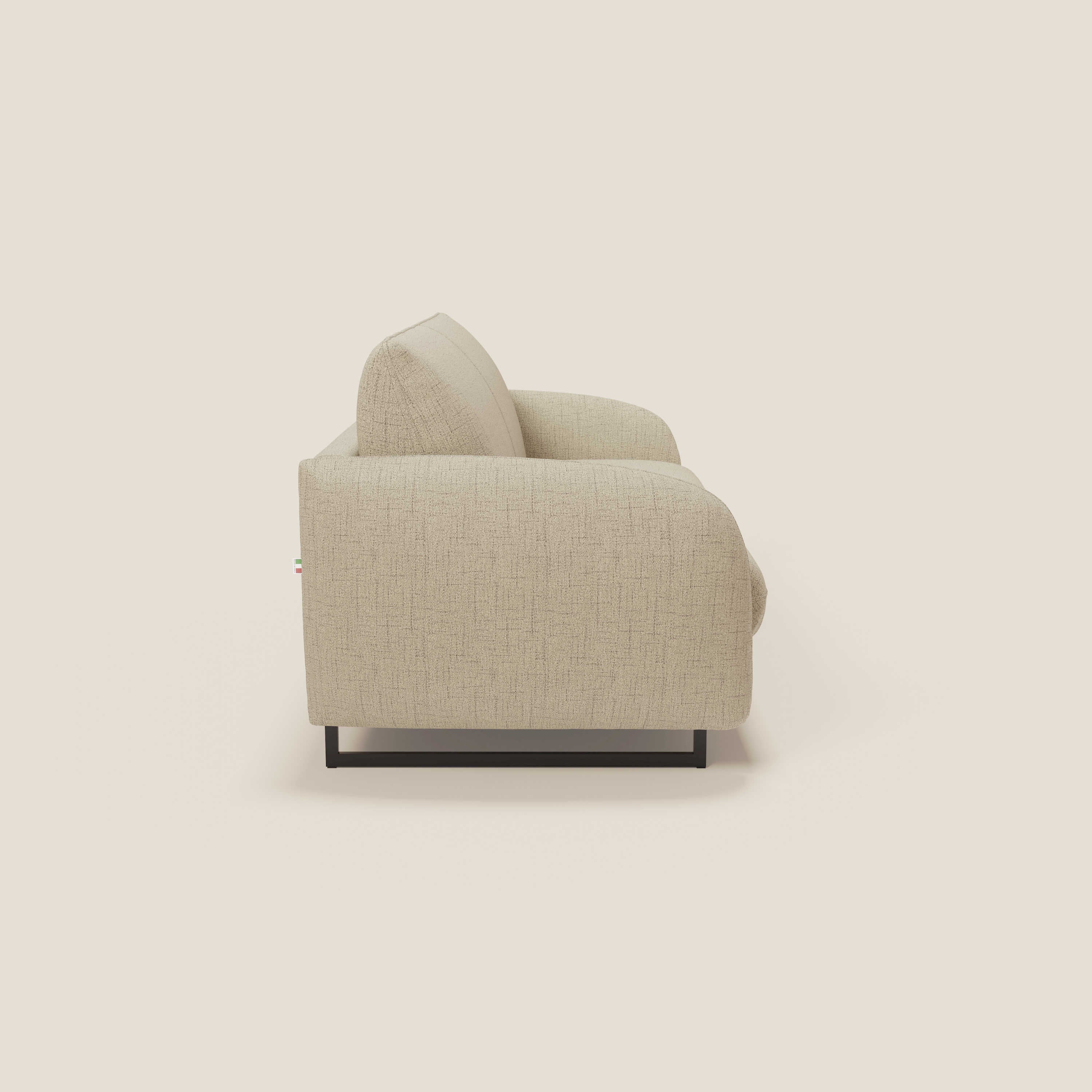 Ninfea divano letto Design Morbido con Piedini alti in Metallo e Materasso H18 cm in tessuto impermeabile T03 - divani.store