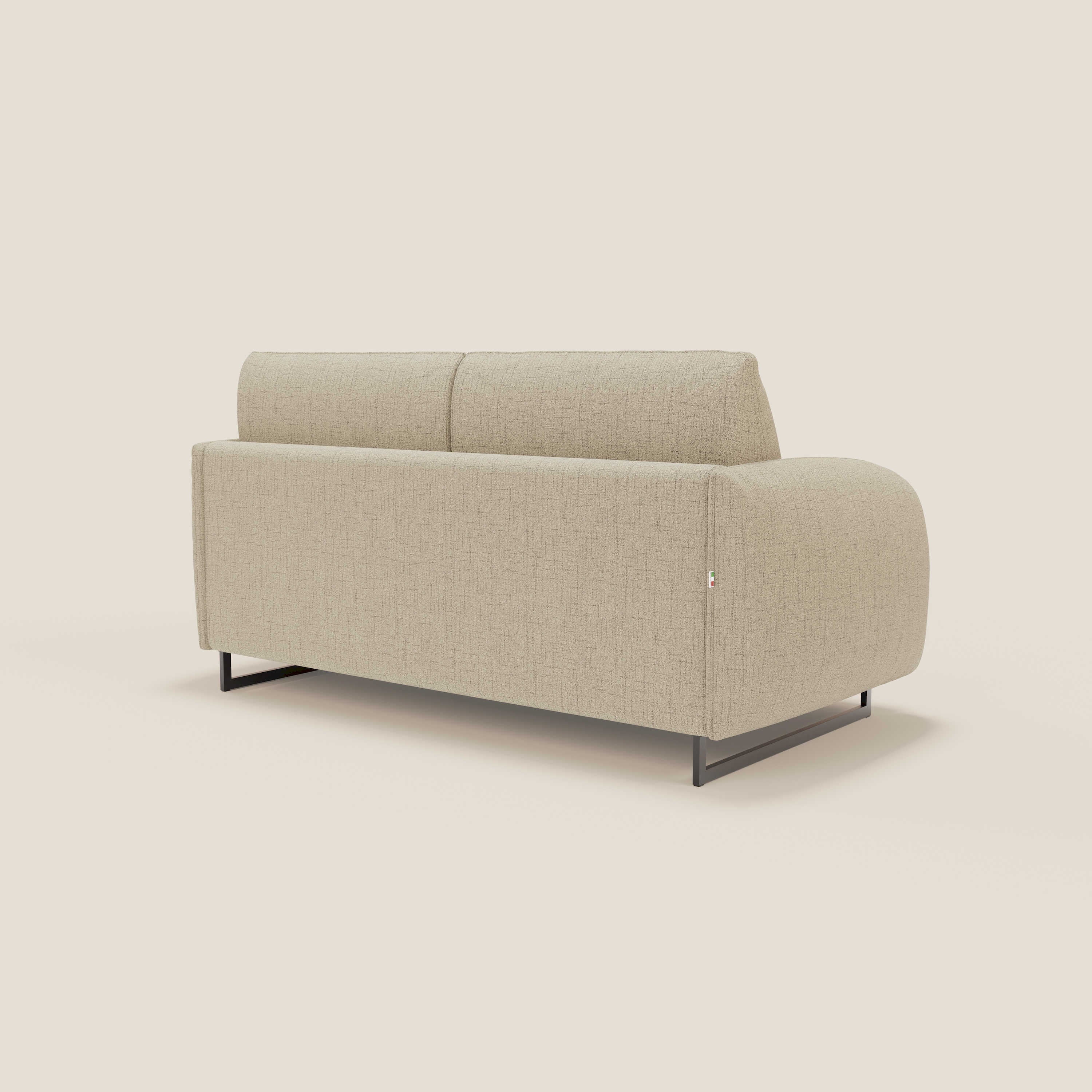 Ninfea divano letto Design Morbido con Piedini alti in Metallo e Materasso H18 cm in tessuto impermeabile T03 - divani.store