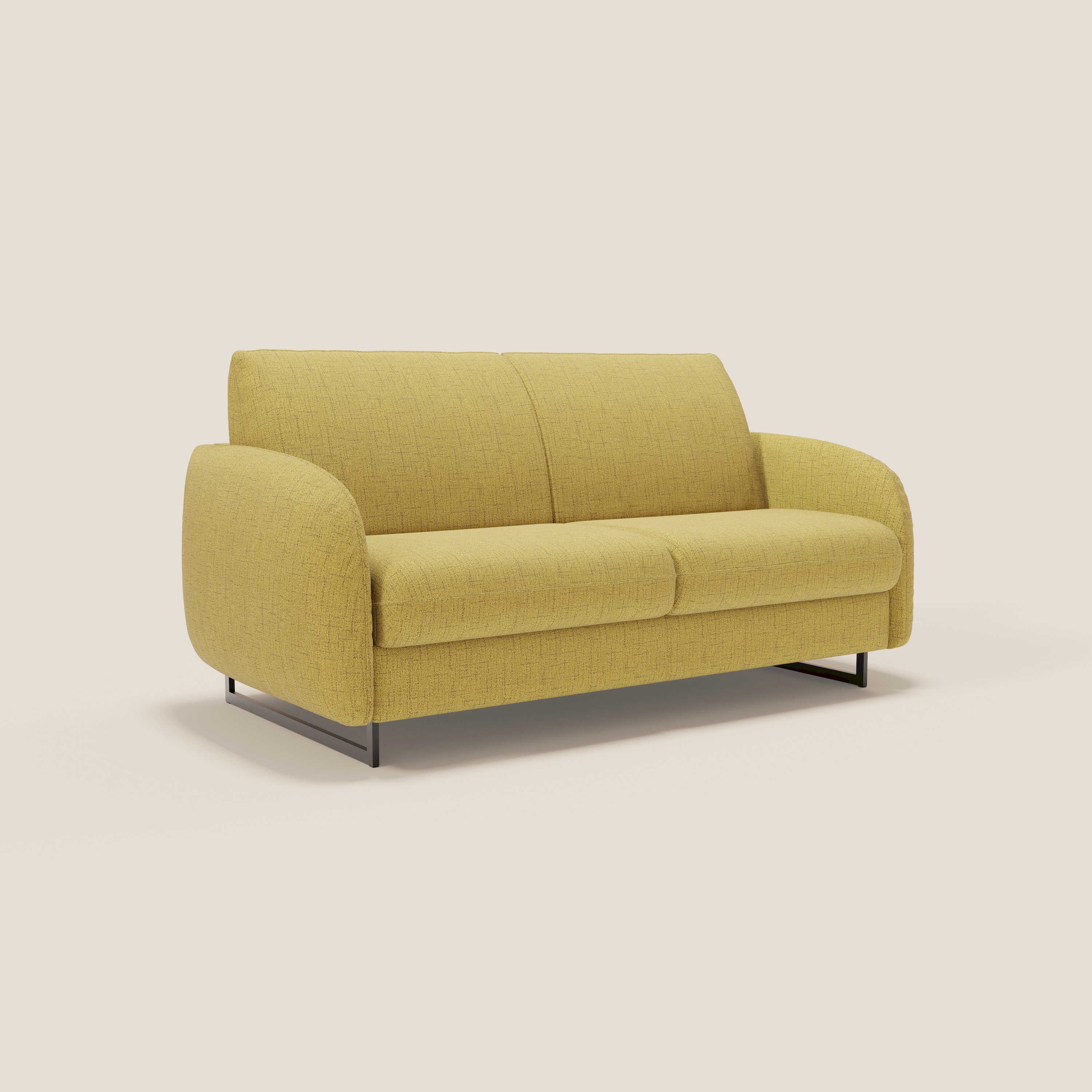Ninfea divano letto Design Morbido con Piedini alti in Metallo e Materasso H18 cm in tessuto impermeabile T03 - divani.store