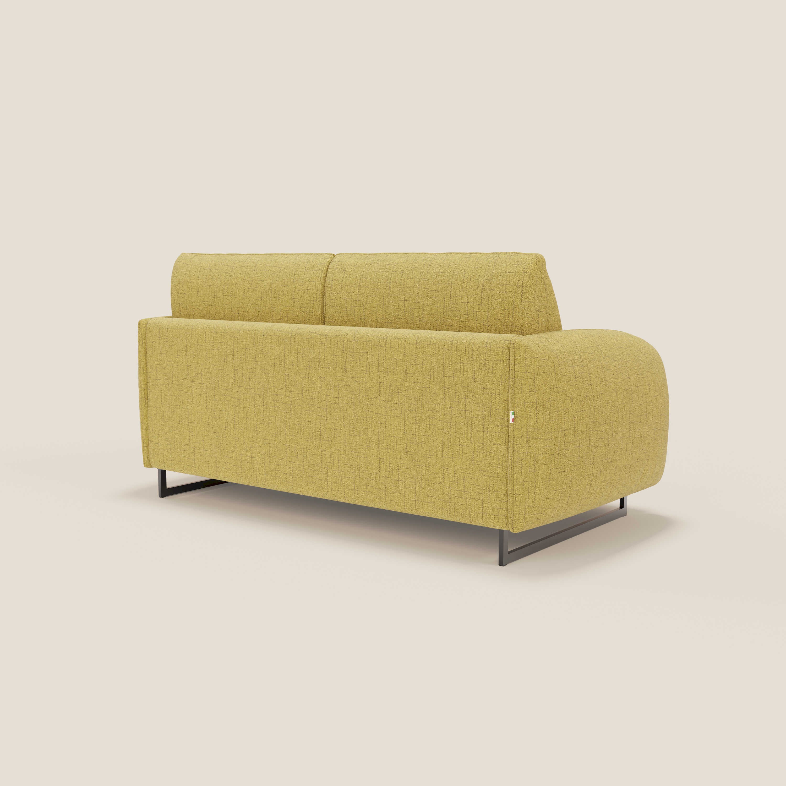 Ninfea divano letto Design Morbido con Piedini alti in Metallo e Materasso H18 cm in tessuto impermeabile T03 - divani.store