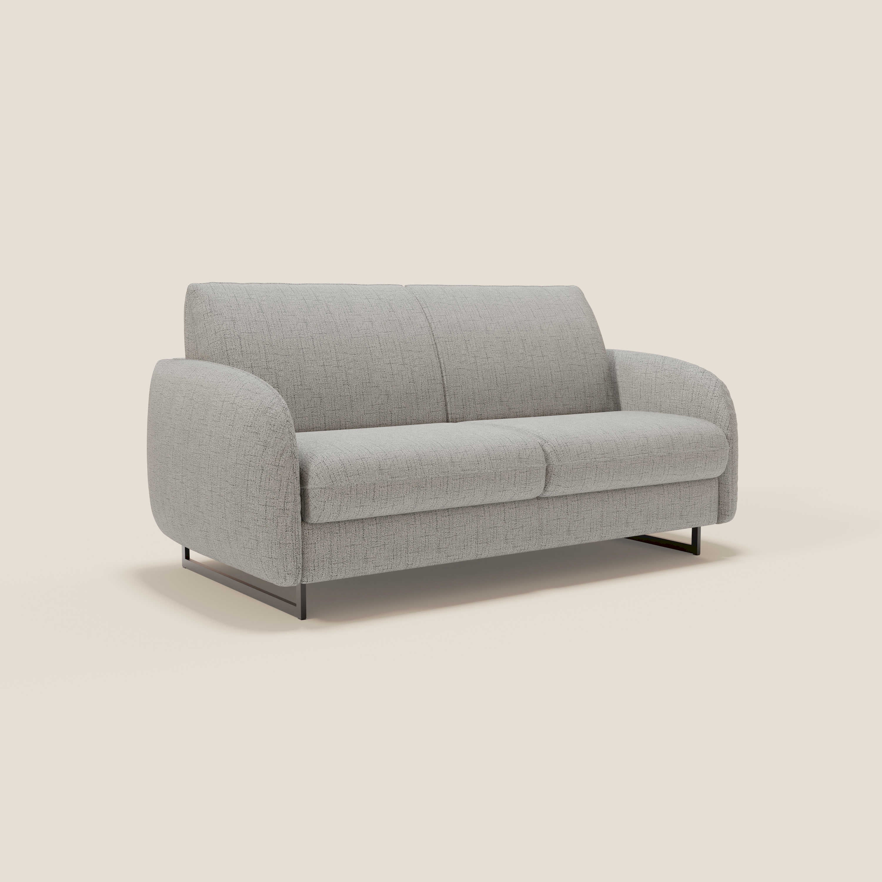 Ninfea divano letto Design Morbido con Piedini alti in Metallo e Materasso H18 cm in tessuto impermeabile T03 - divani.store
