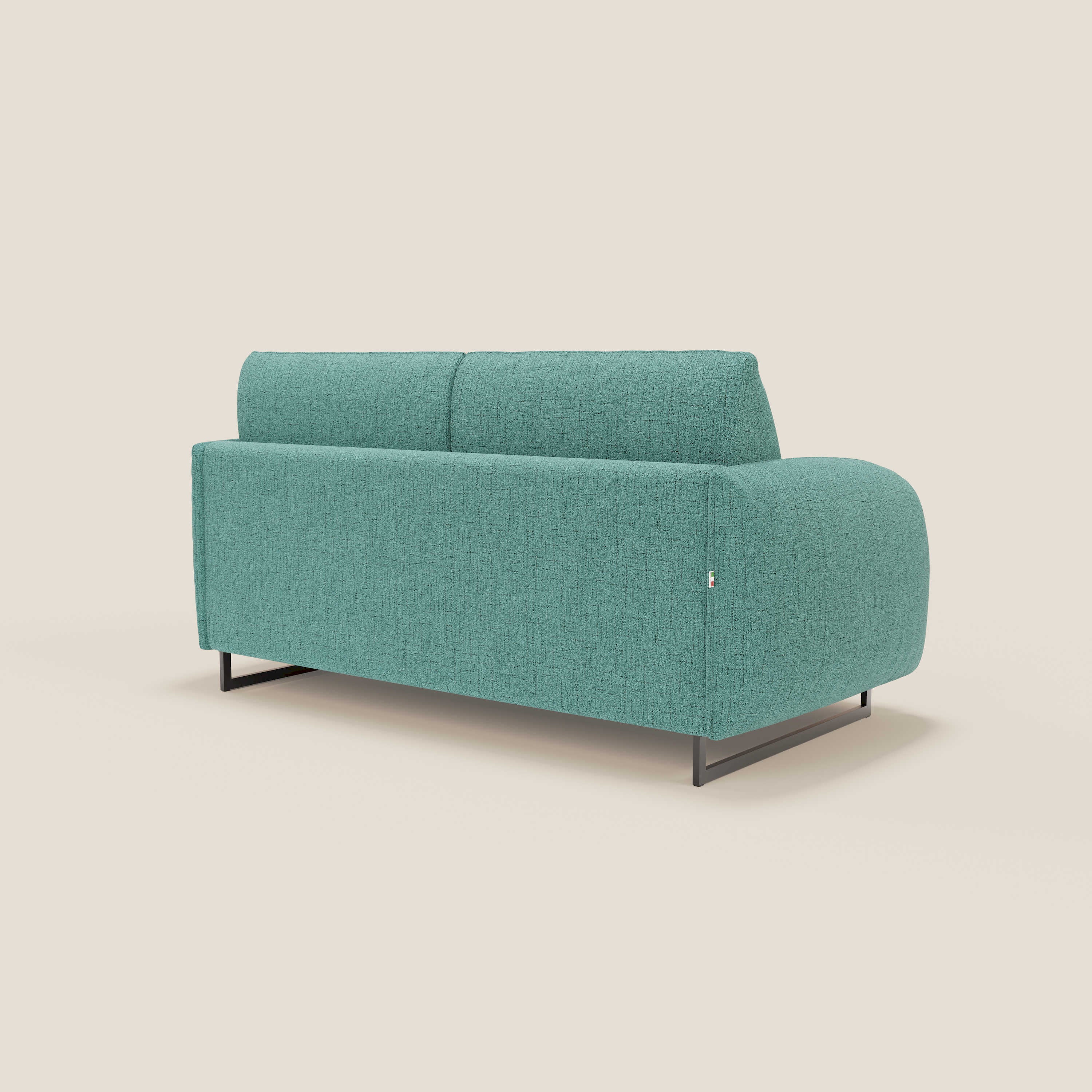 Ninfea divano letto Design Morbido con Piedini alti in Metallo e Materasso H18 cm in tessuto impermeabile T03 - divani.store