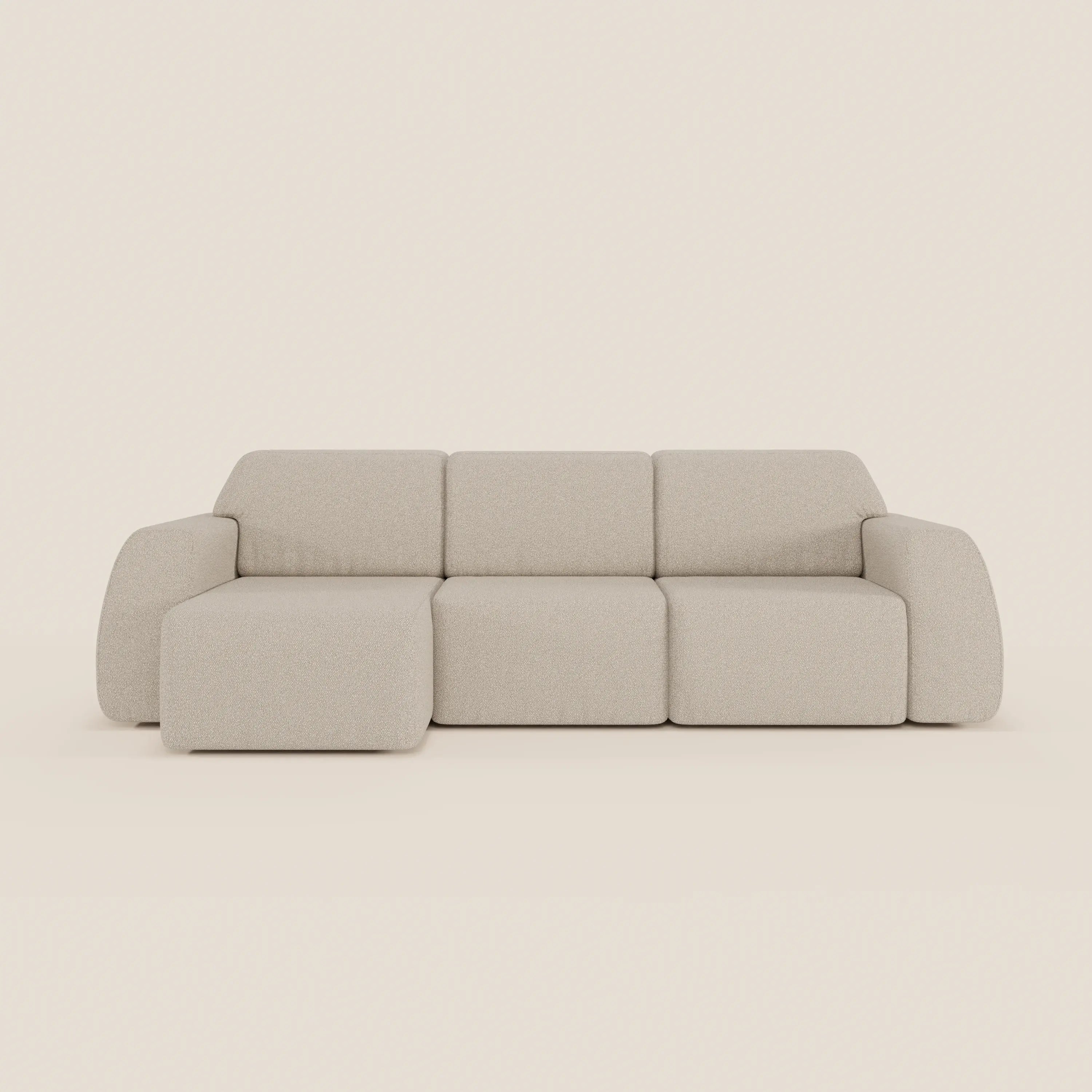 Orbit Divano angolare con penisola reversibile e tutte le sedute allungabili in tessuto smacchiabile effetto cotone T33 - divani.store