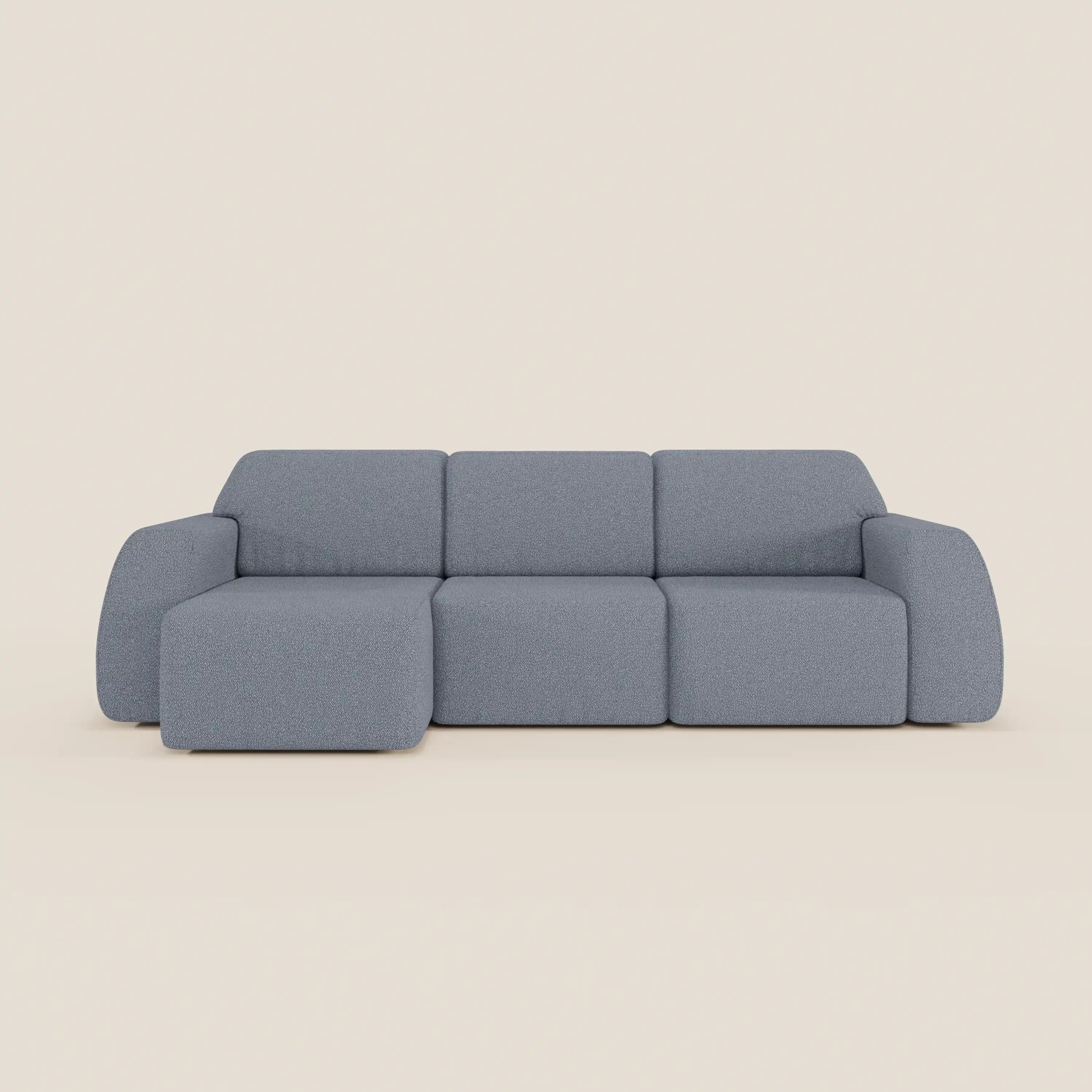 Orbit Divano angolare con penisola reversibile e tutte le sedute allungabili in tessuto smacchiabile effetto cotone T33 - divani.store