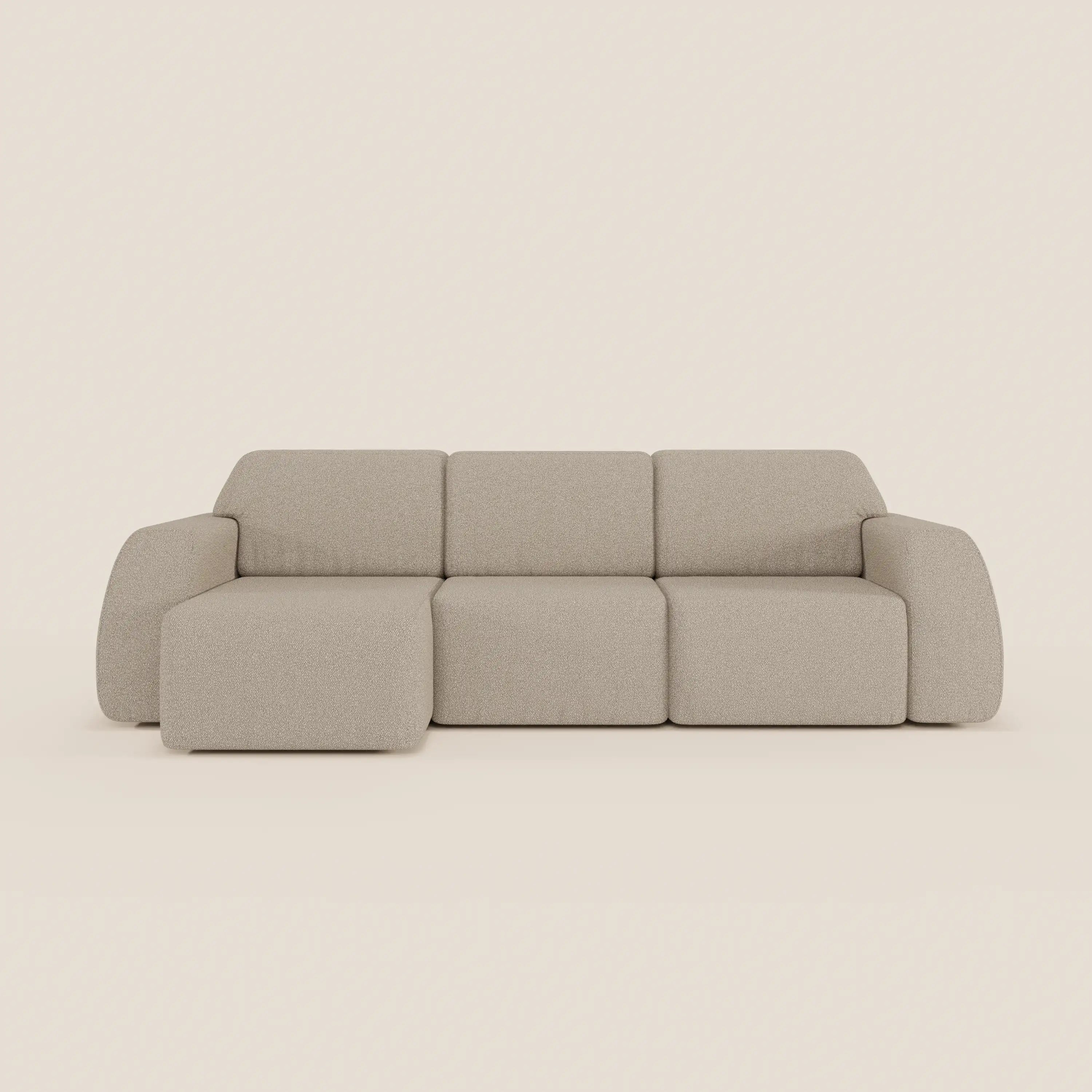 Orbit Divano angolare con penisola reversibile e tutte le sedute allungabili in tessuto smacchiabile effetto cotone T33 - divani.store