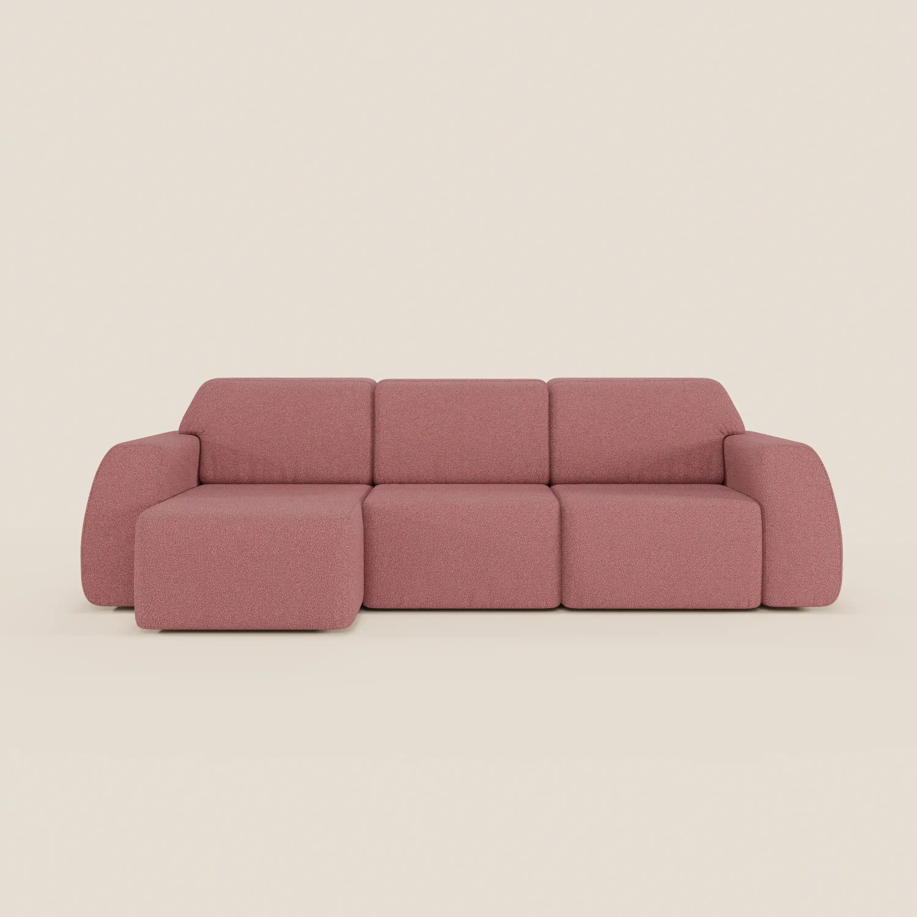 Orbit Divano angolare con penisola reversibile e tutte le sedute allungabili in tessuto smacchiabile effetto cotone T33 - divani.store