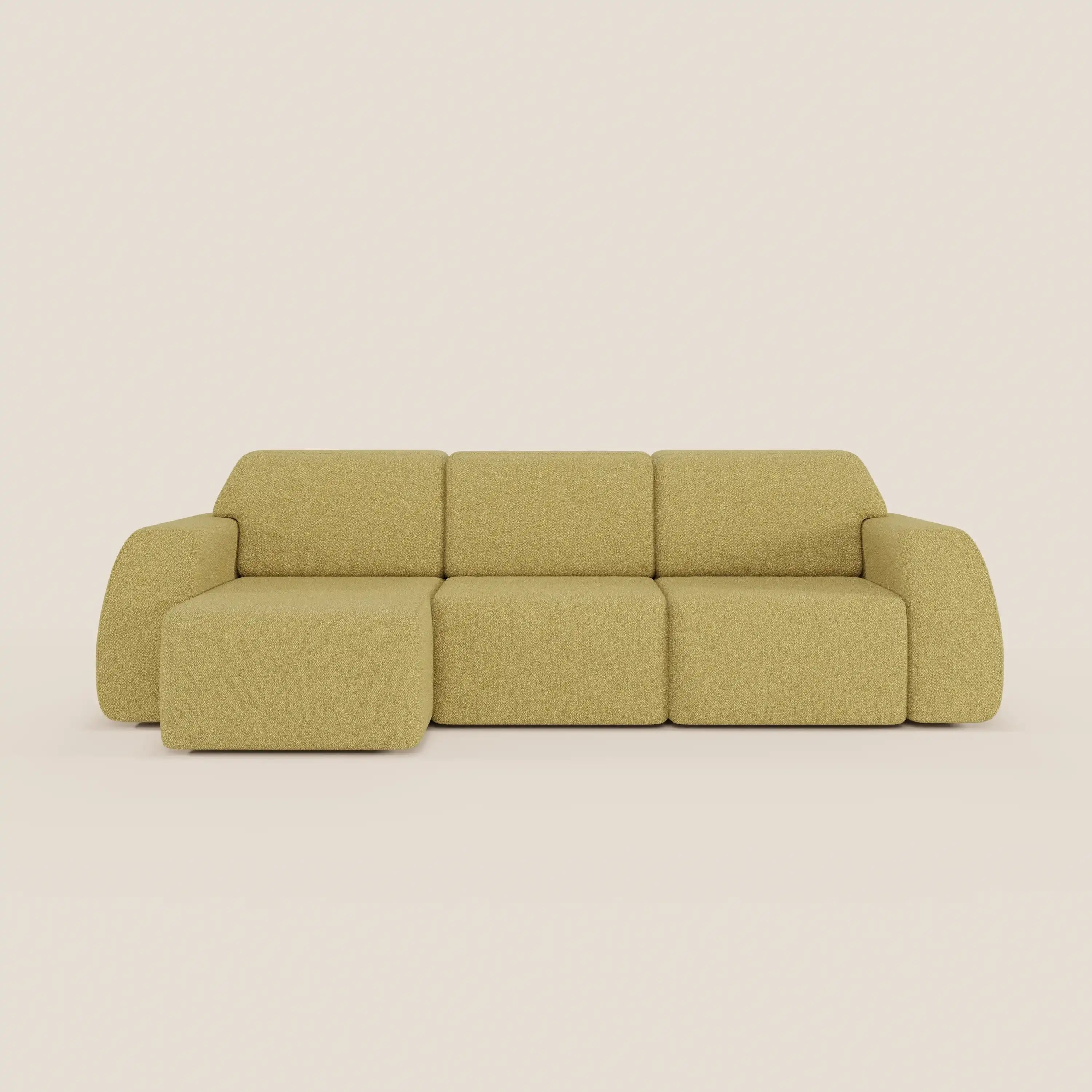 Orbit Divano angolare con penisola reversibile e tutte le sedute allungabili in tessuto smacchiabile effetto cotone T33 - divani.store