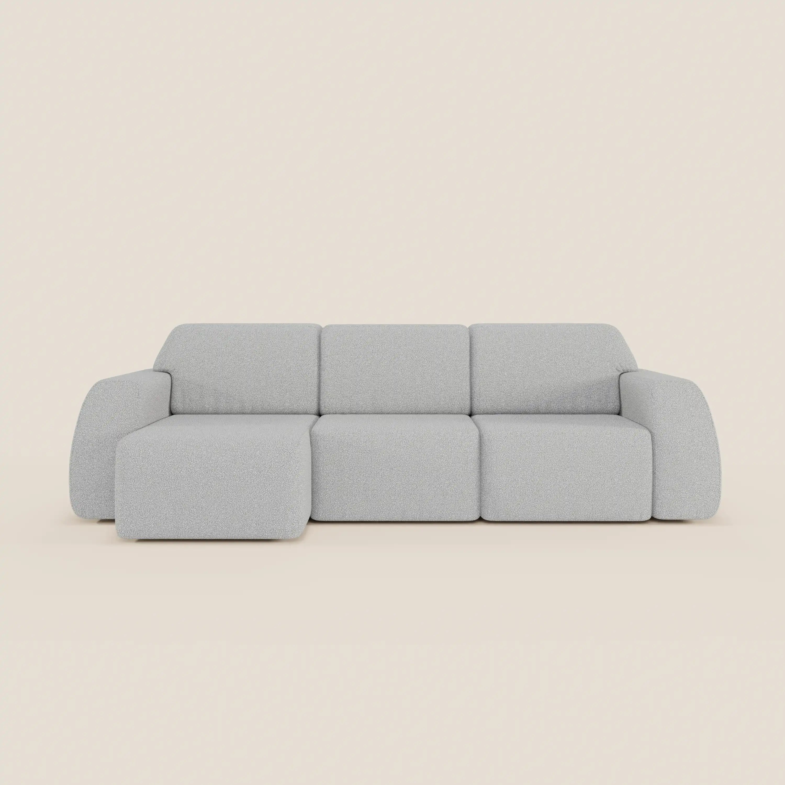 Orbit Divano angolare con penisola reversibile e tutte le sedute allungabili in tessuto smacchiabile effetto cotone T33 - divani.store
