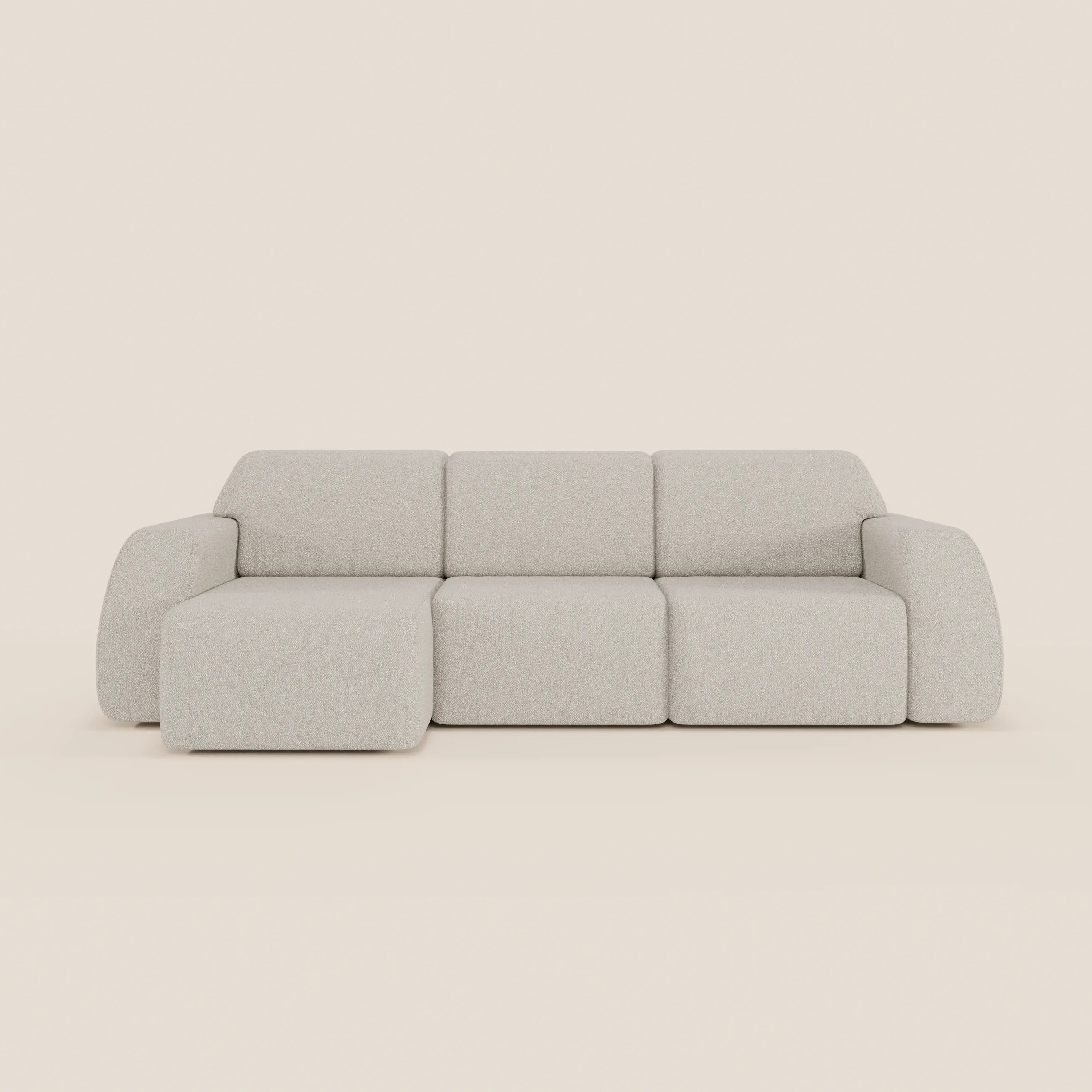 Orbit Divano angolare con penisola reversibile e tutte le sedute allungabili in tessuto smacchiabile effetto cotone T33 - divani.store