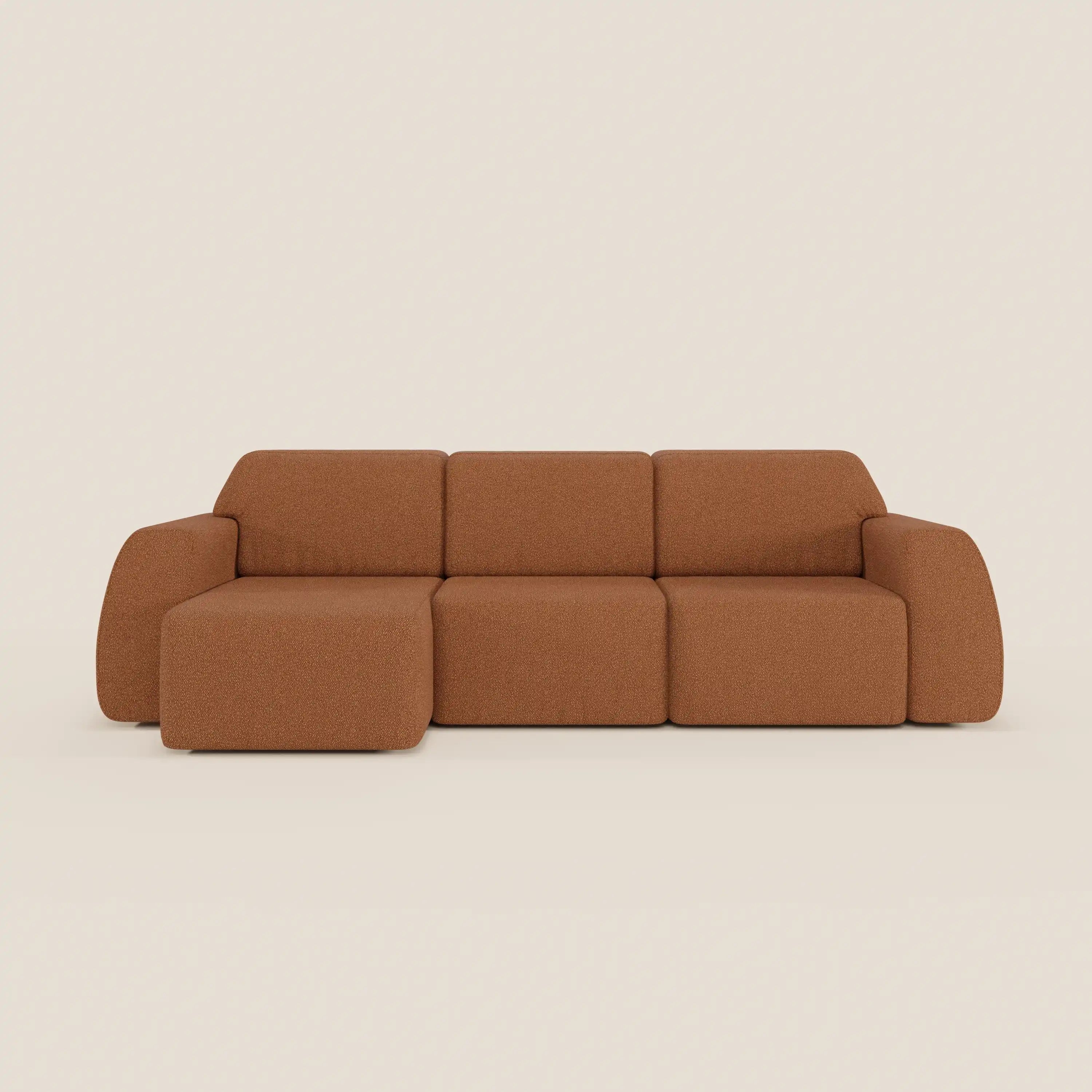 Orbit Divano angolare con penisola reversibile e tutte le sedute allungabili in tessuto smacchiabile effetto cotone T33 - divani.store