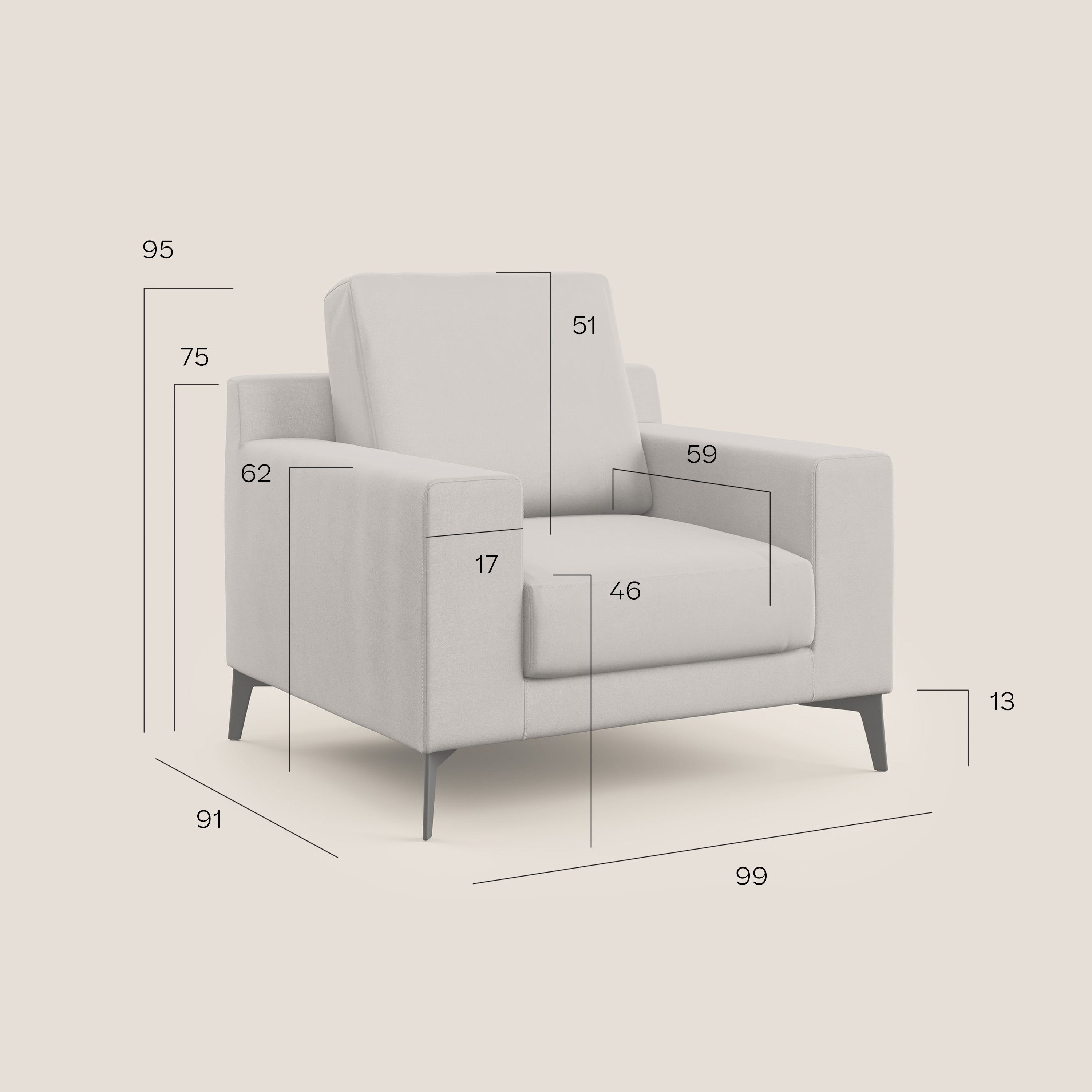 Prestige poltroncina moderna in microfibra smacchiabile T11 petrolio - divani.store