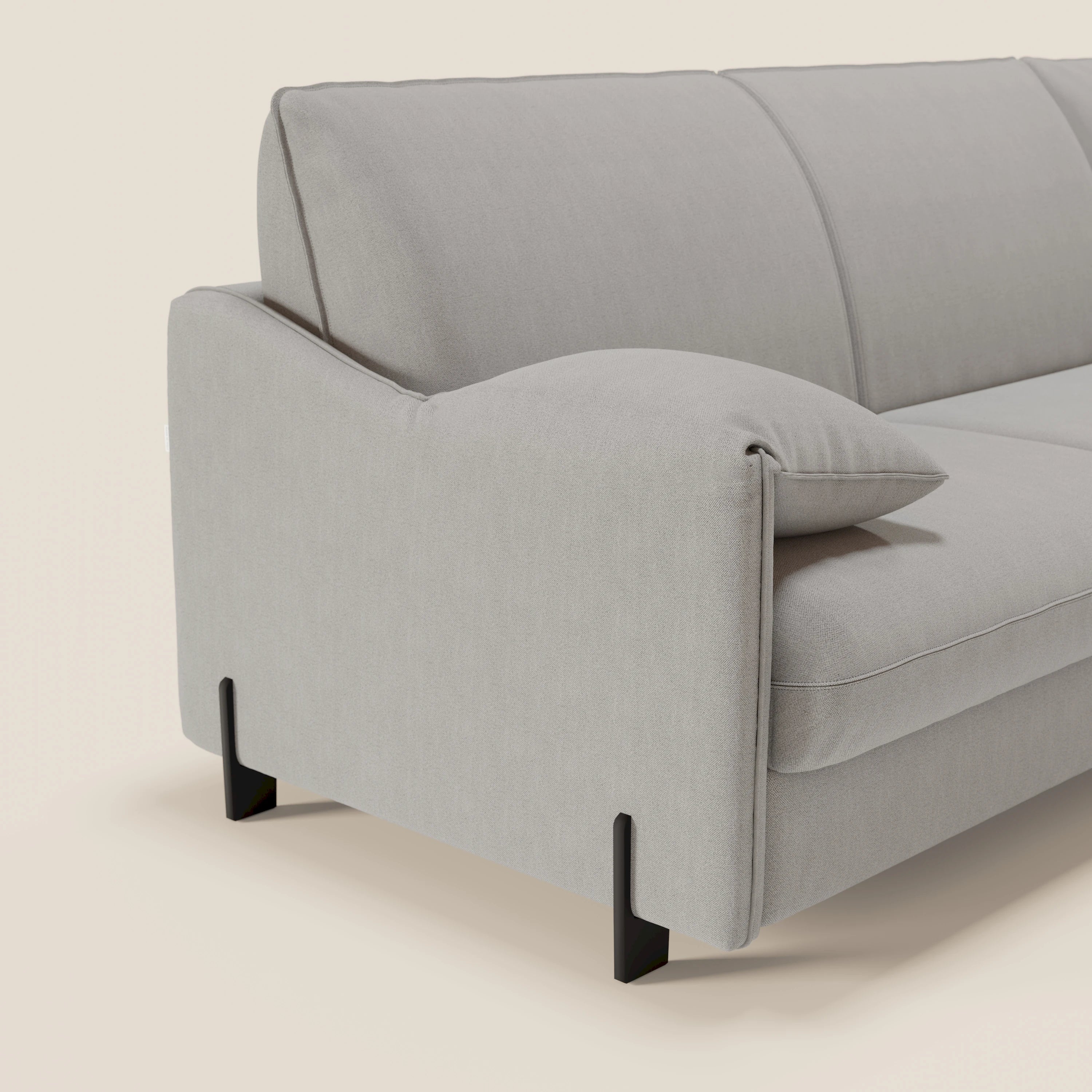Primula divano letto angolare con materasso H18 cm - penisola contenitore in tessuto smacchiabile T05 - divani.store
