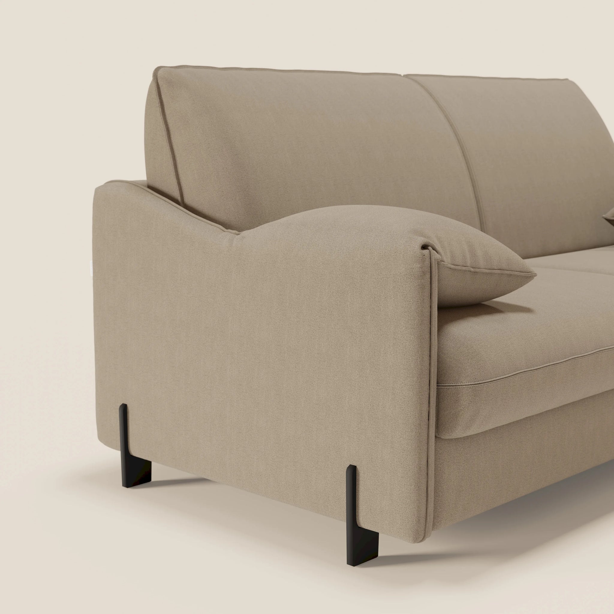 Primula divano letto con materasso alto 18 cm - braccioli mobili e tessuto smacchiabile T05