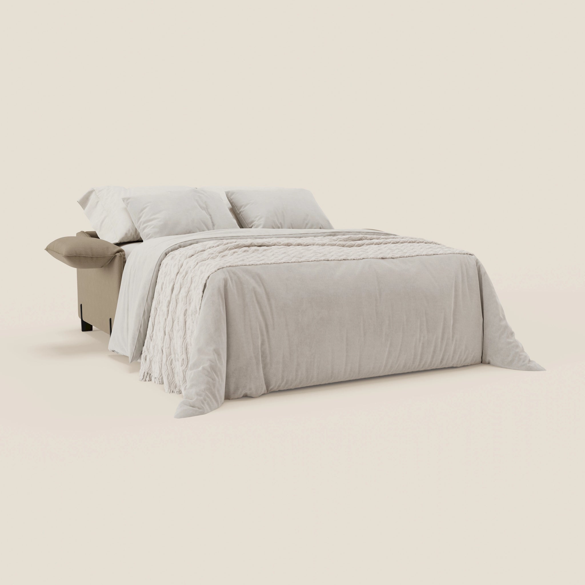 Primula divano letto con materasso alto 18 cm - braccioli mobili e tessuto smacchiabile T05