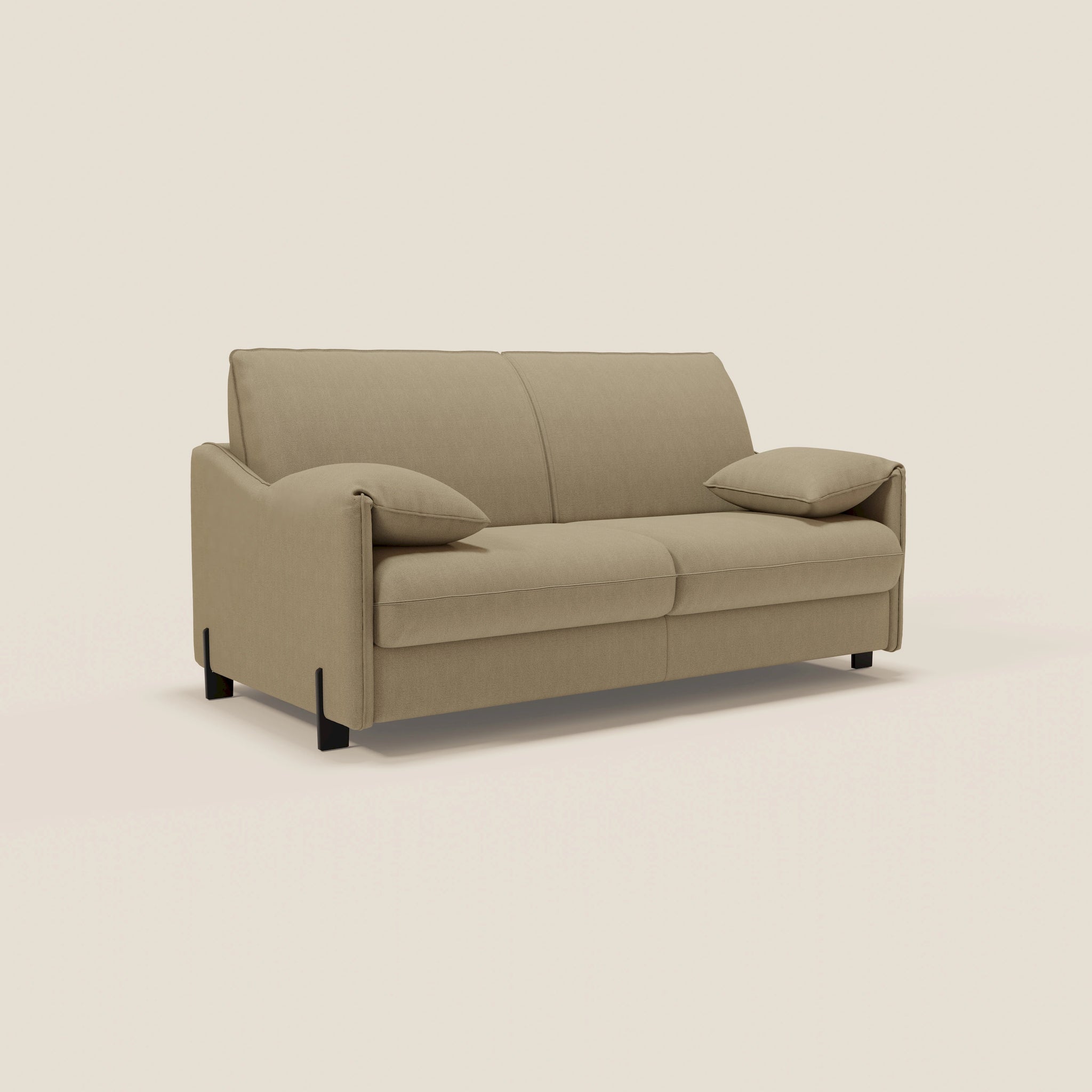 Primula divano letto con materasso alto 18 cm - braccioli mobili e tessuto smacchiabile T05