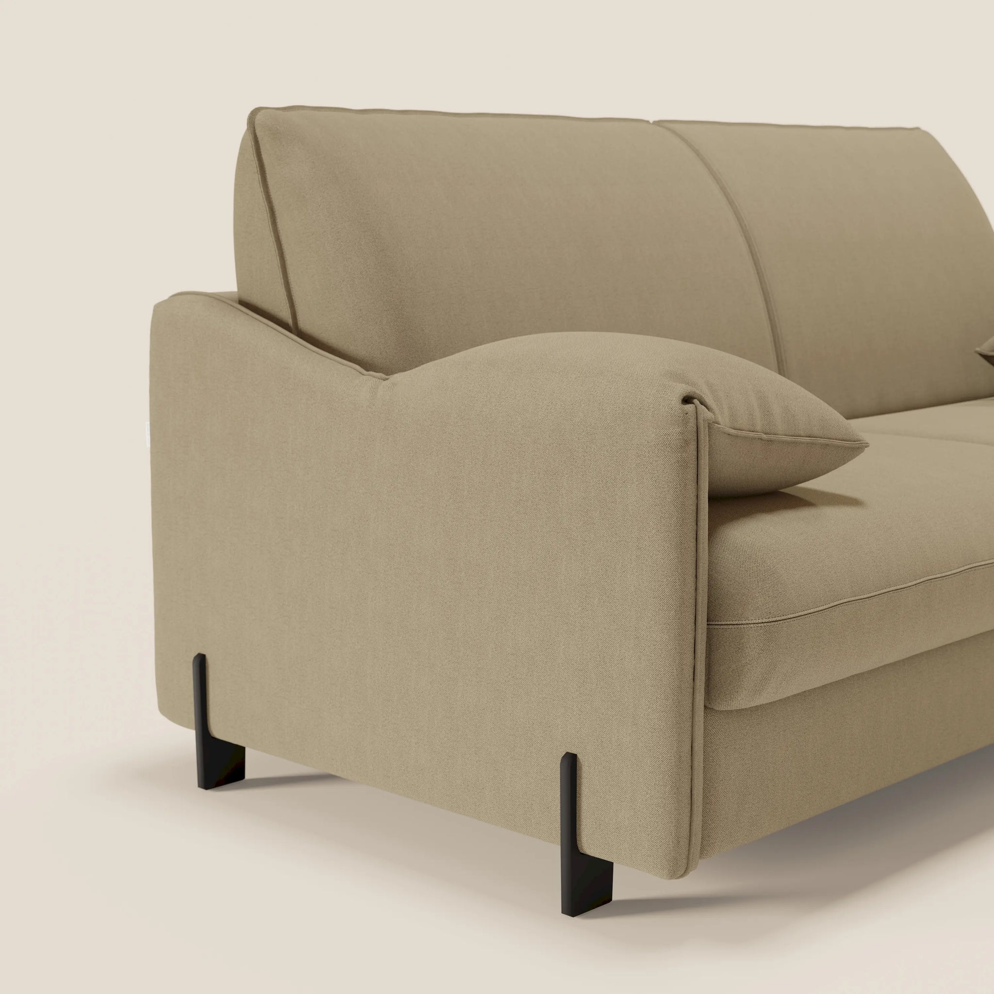 Primula divano letto con materasso alto 18 cm - braccioli mobili e tessuto smacchiabile T05