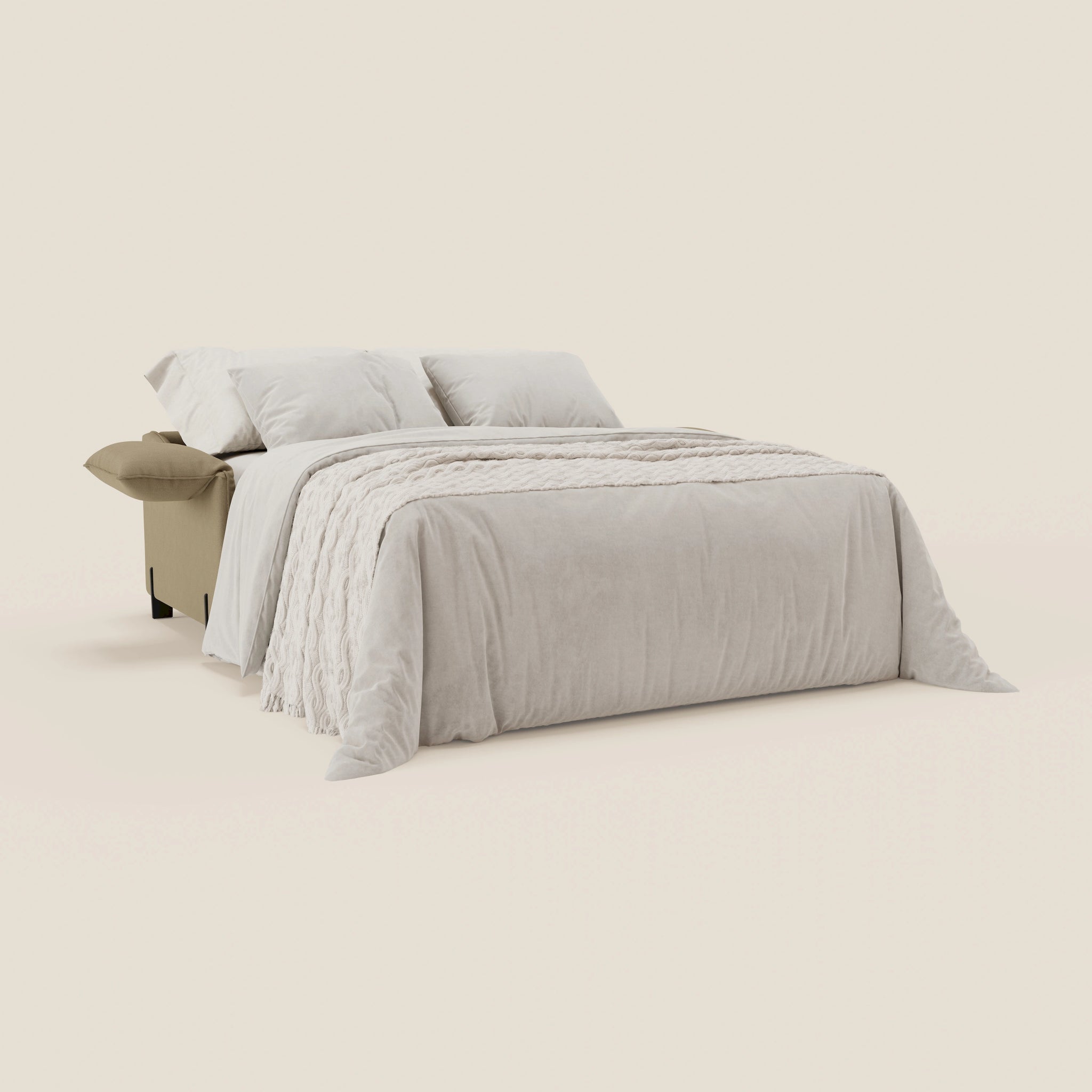 Primula divano letto con materasso alto 18 cm - braccioli mobili e tessuto smacchiabile T05