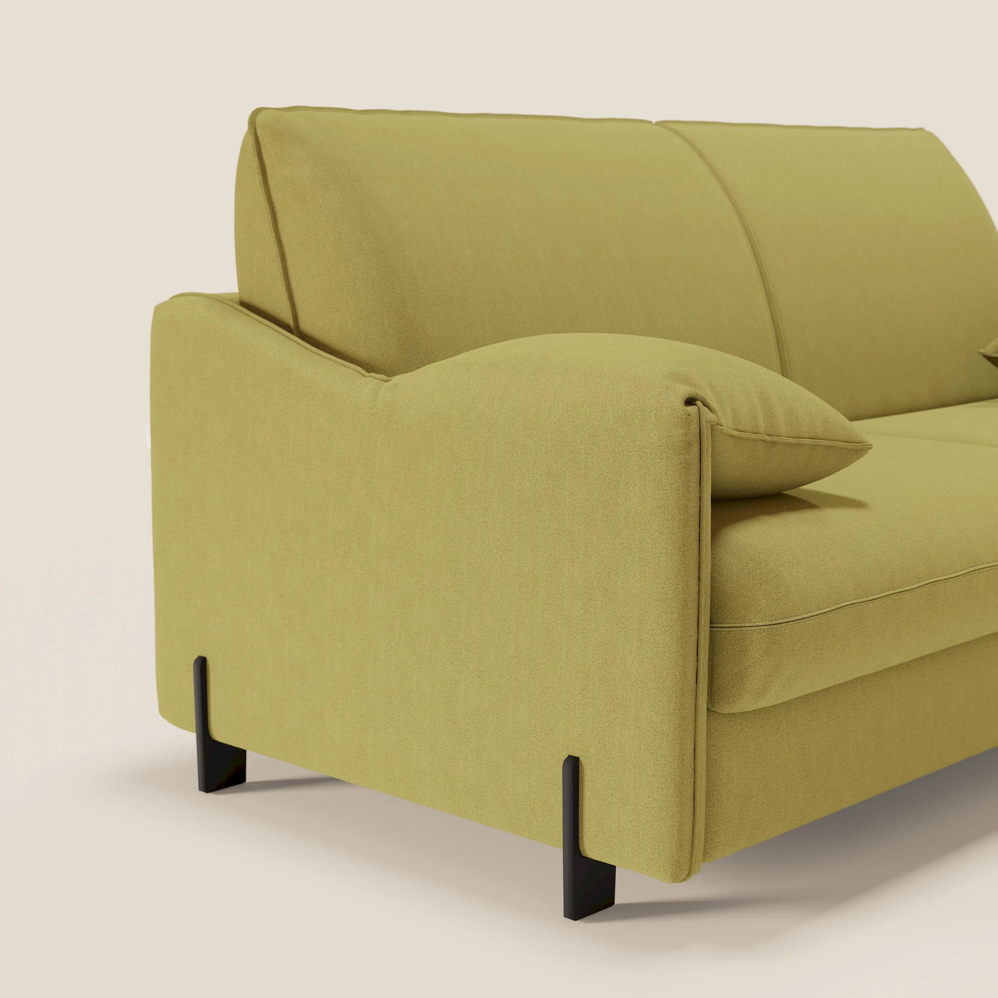 Primula divano letto con materasso alto 18 cm - braccioli mobili e tessuto smacchiabile T05