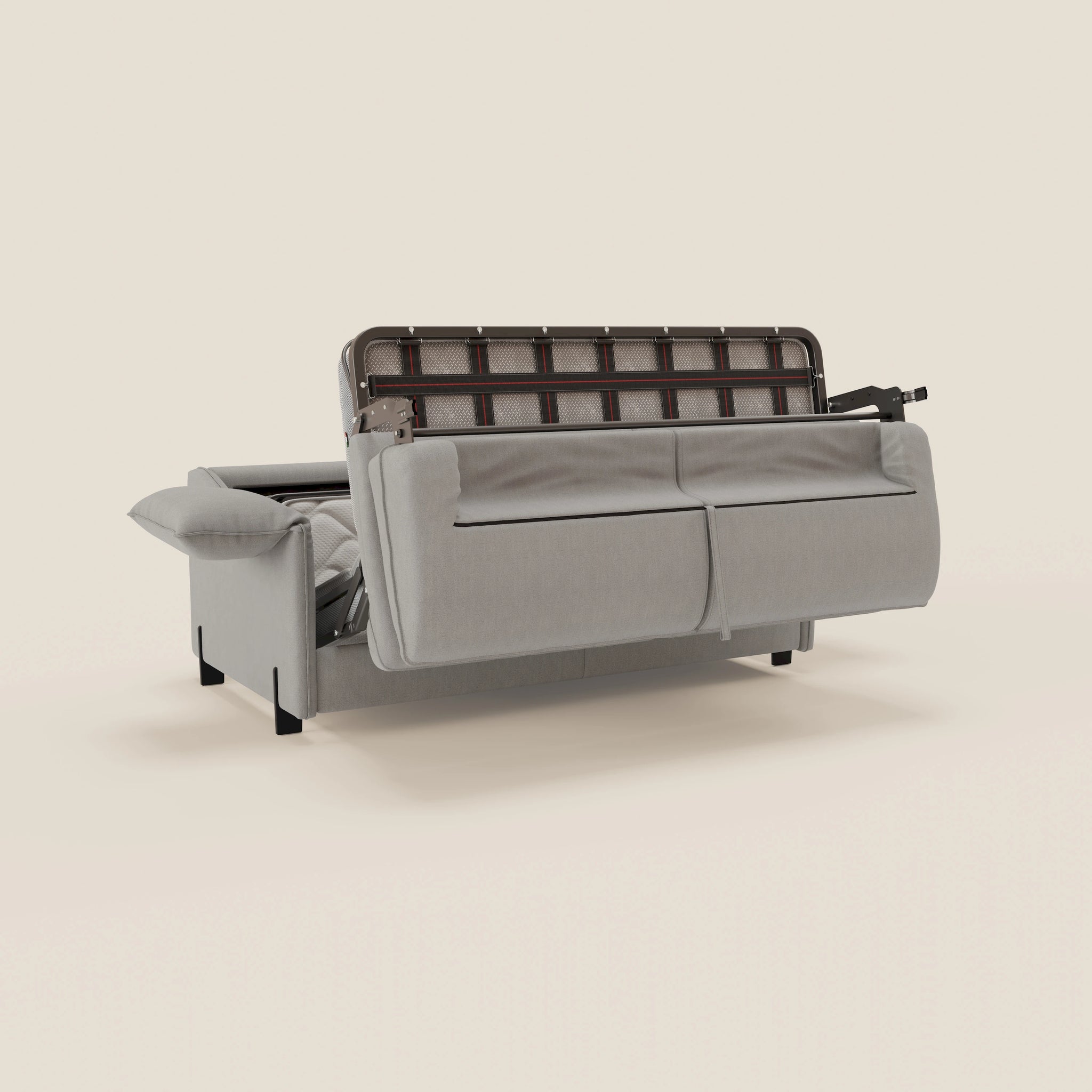 Primula divano letto con materasso alto 18 cm - braccioli mobili e tessuto smacchiabile T05