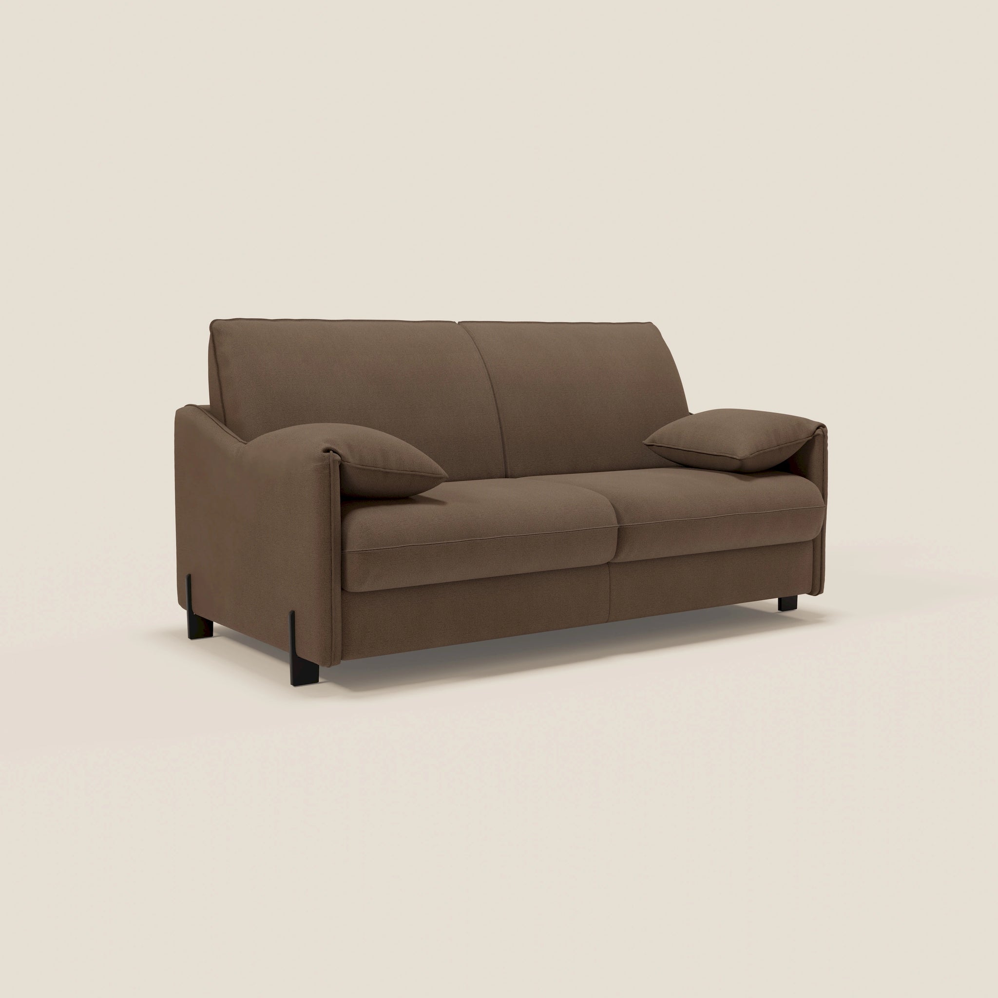 Primula divano letto con materasso alto 18 cm - braccioli mobili e tessuto smacchiabile T05