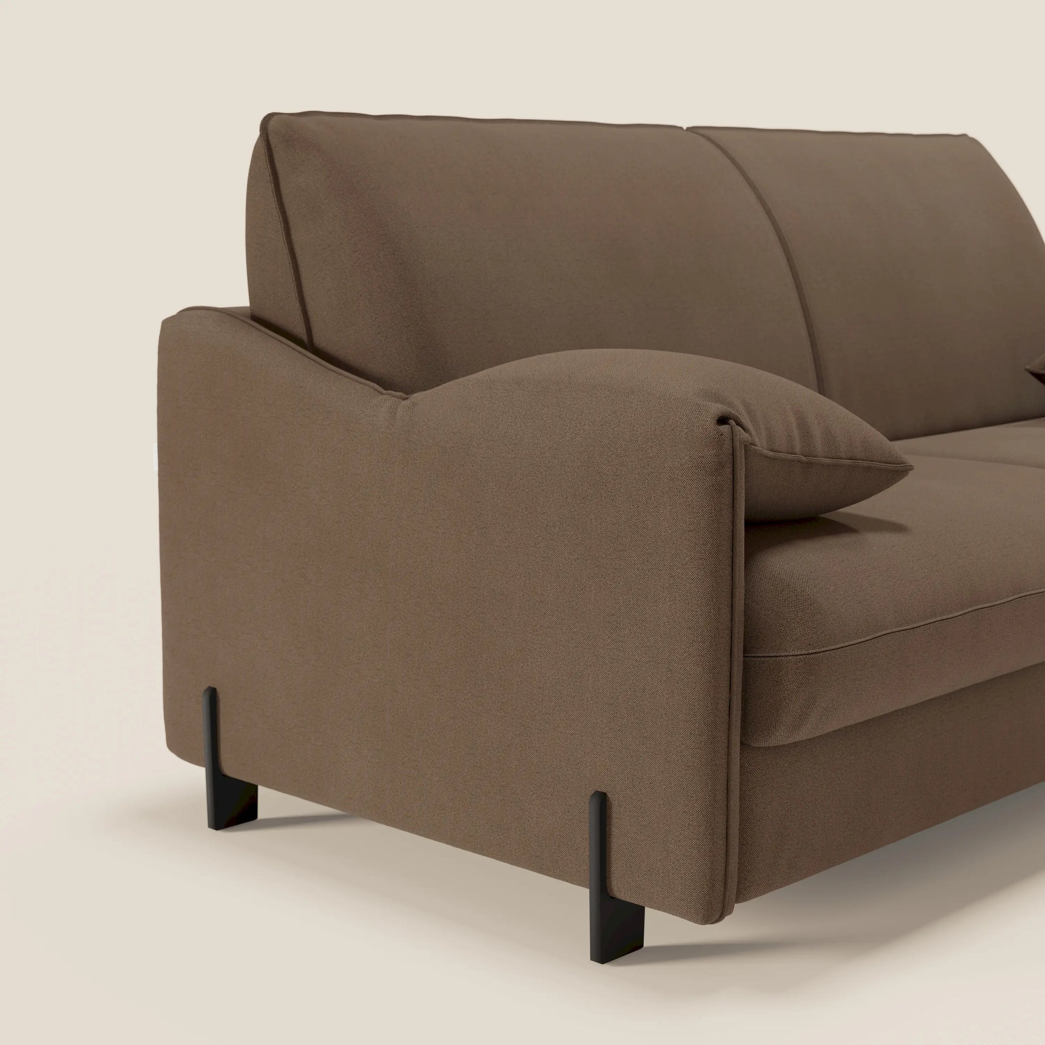 Primula divano letto con materasso alto 18 cm - braccioli mobili e tessuto smacchiabile T05