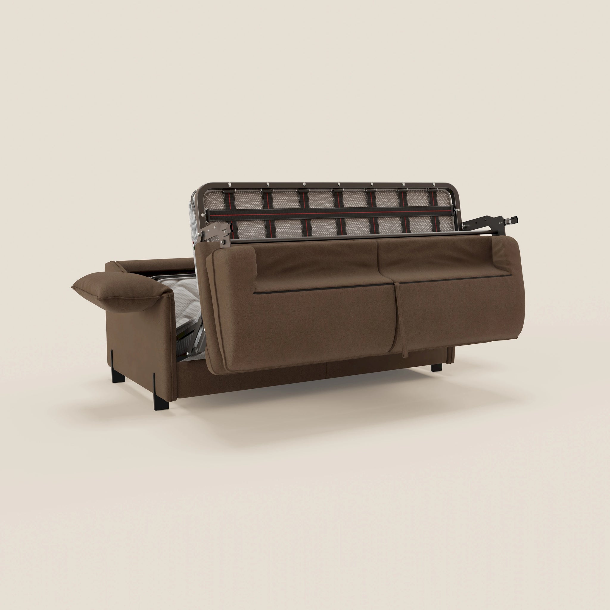 Primula divano letto con materasso alto 18 cm - braccioli mobili e tessuto smacchiabile T05